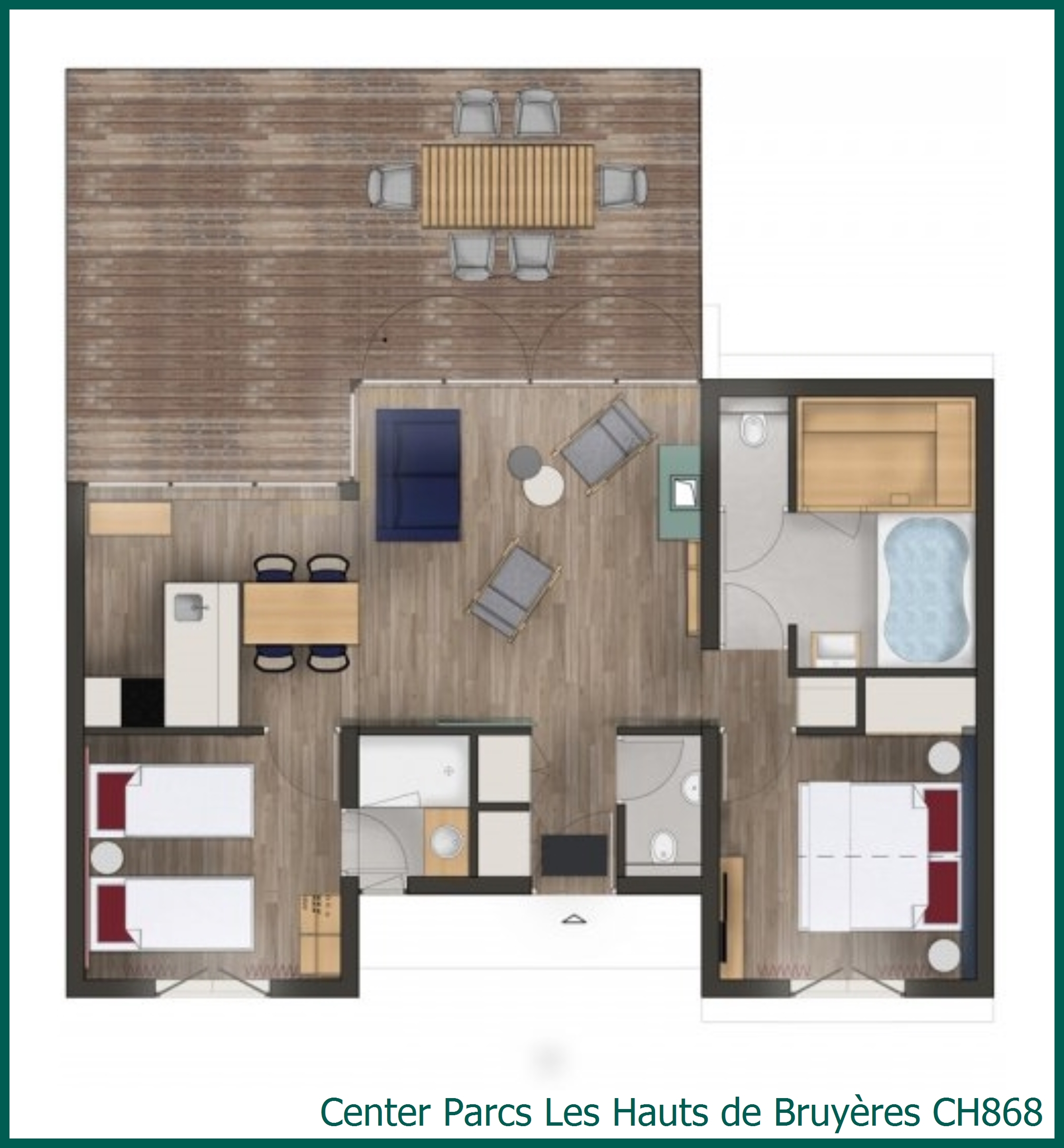 VIP Wood Cottage CH868 at Les Hauts de Bruyères