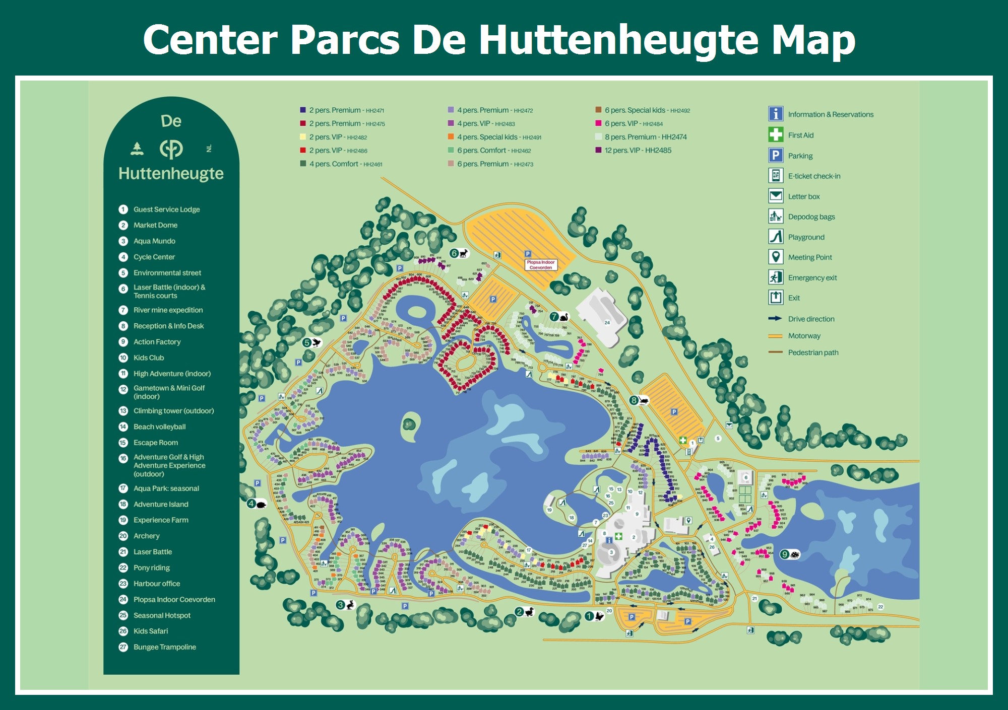 Village Map Of Center Parcs De Huttenheugte ParkExplorer