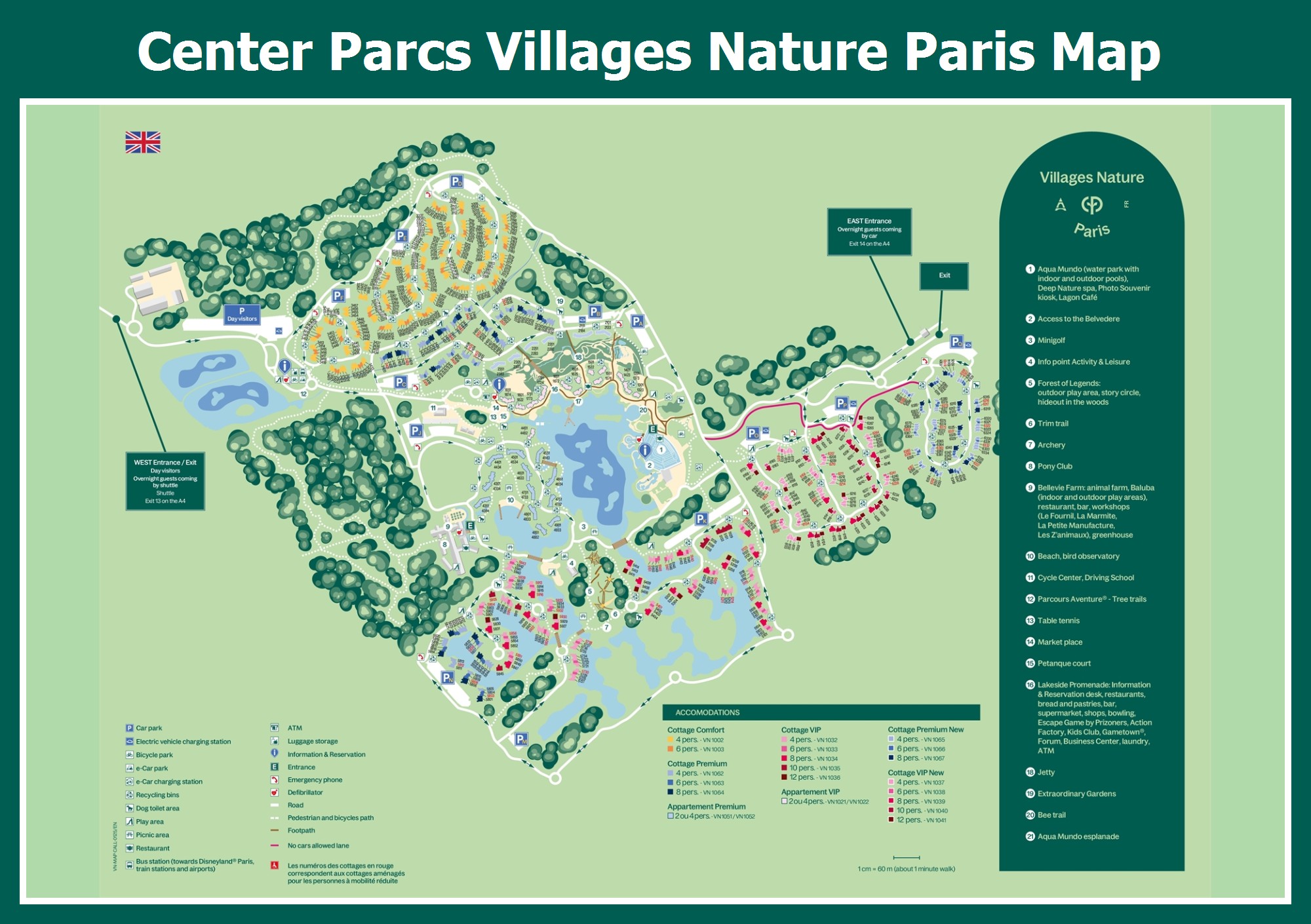 Village Map Of Center Parcs Villages Nature Paris ParkExplorer
