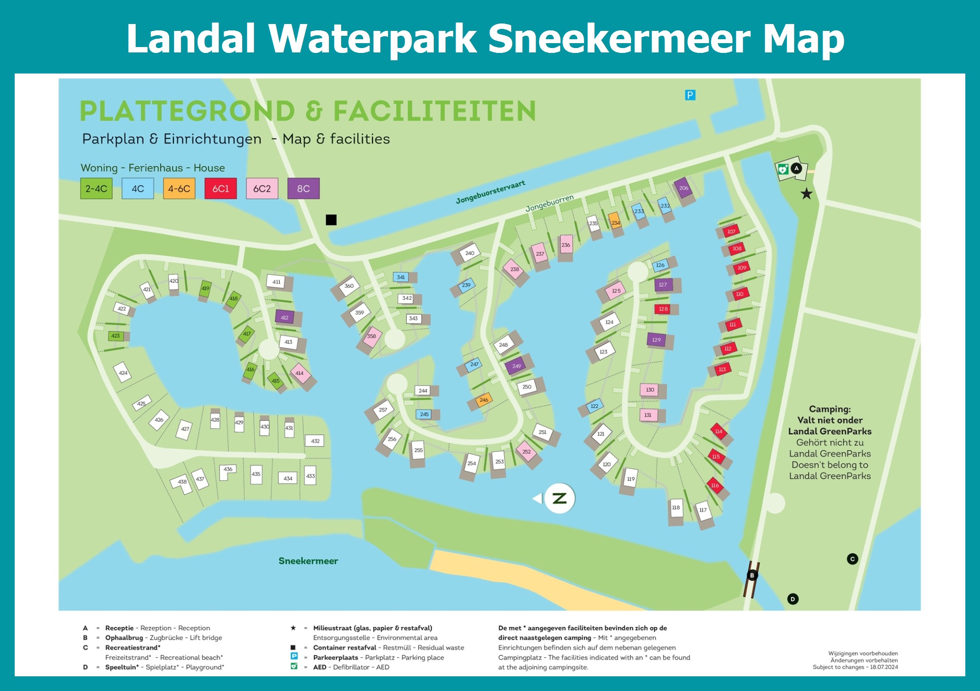 // Village map of Landal Waterpark Sneekermeer | ParkExplorer