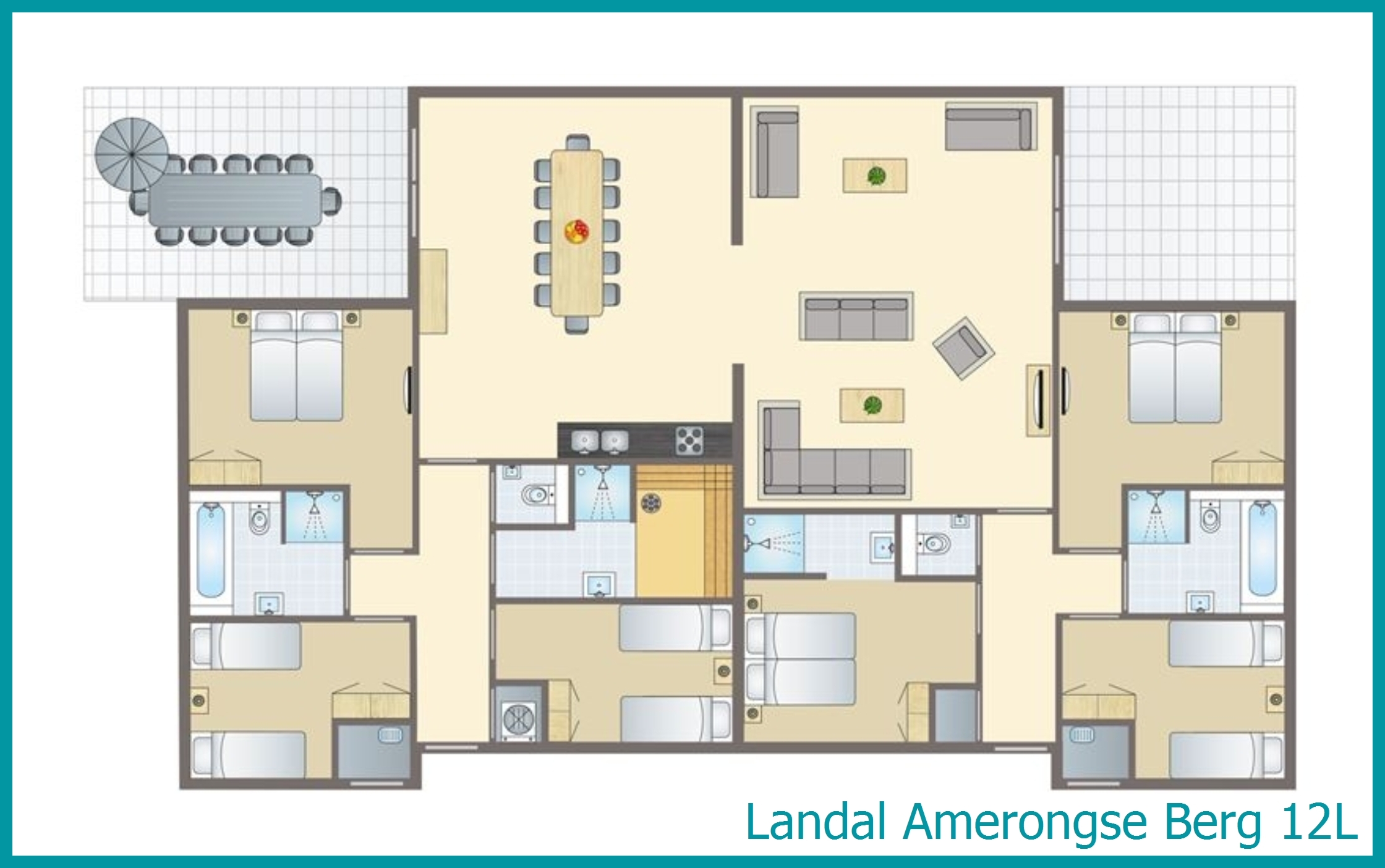 12-person bungalow 12L at Amerongse Berg