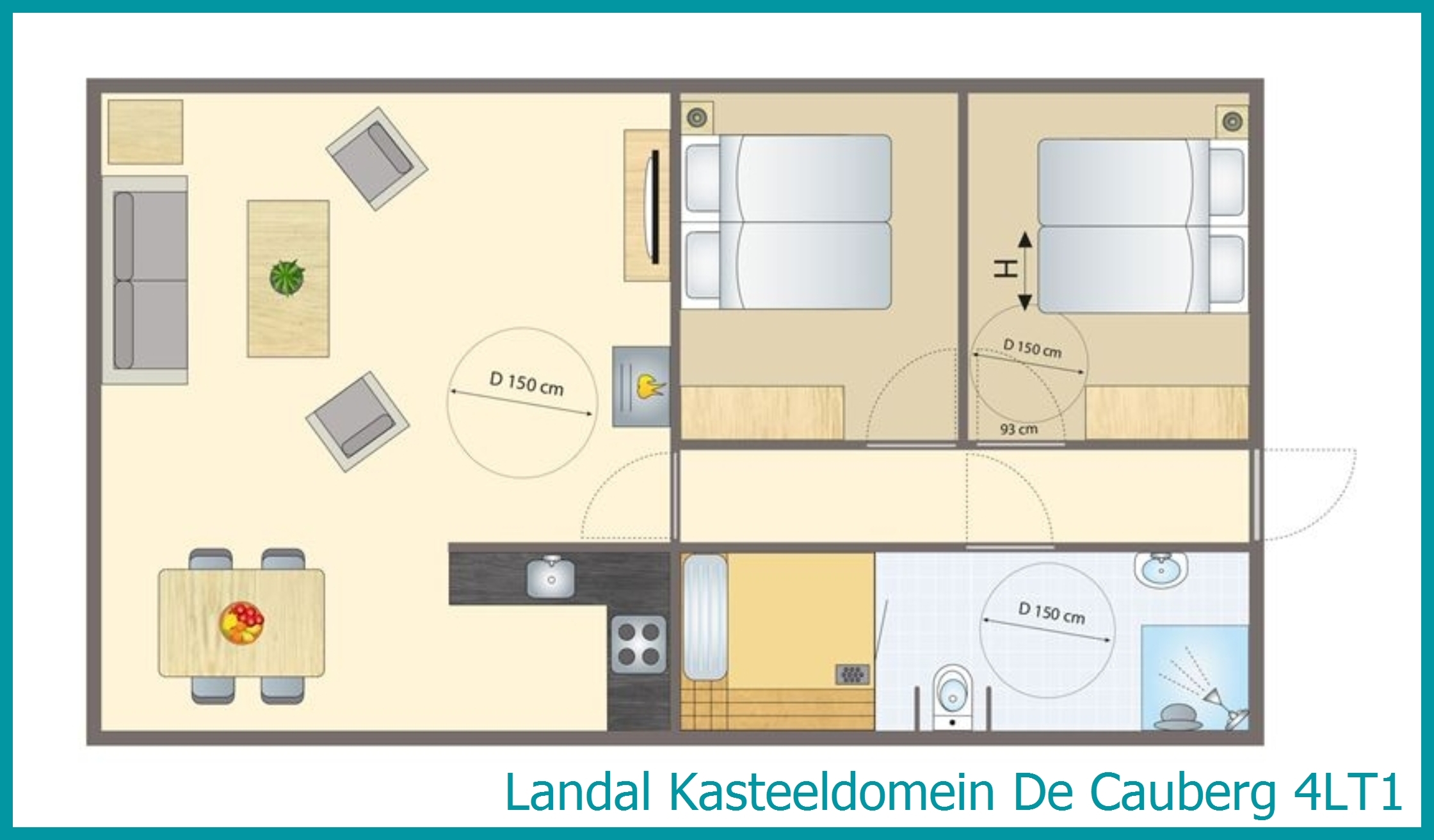 4-person apartment 4LT1 at Kasteeldomein De Cauberg