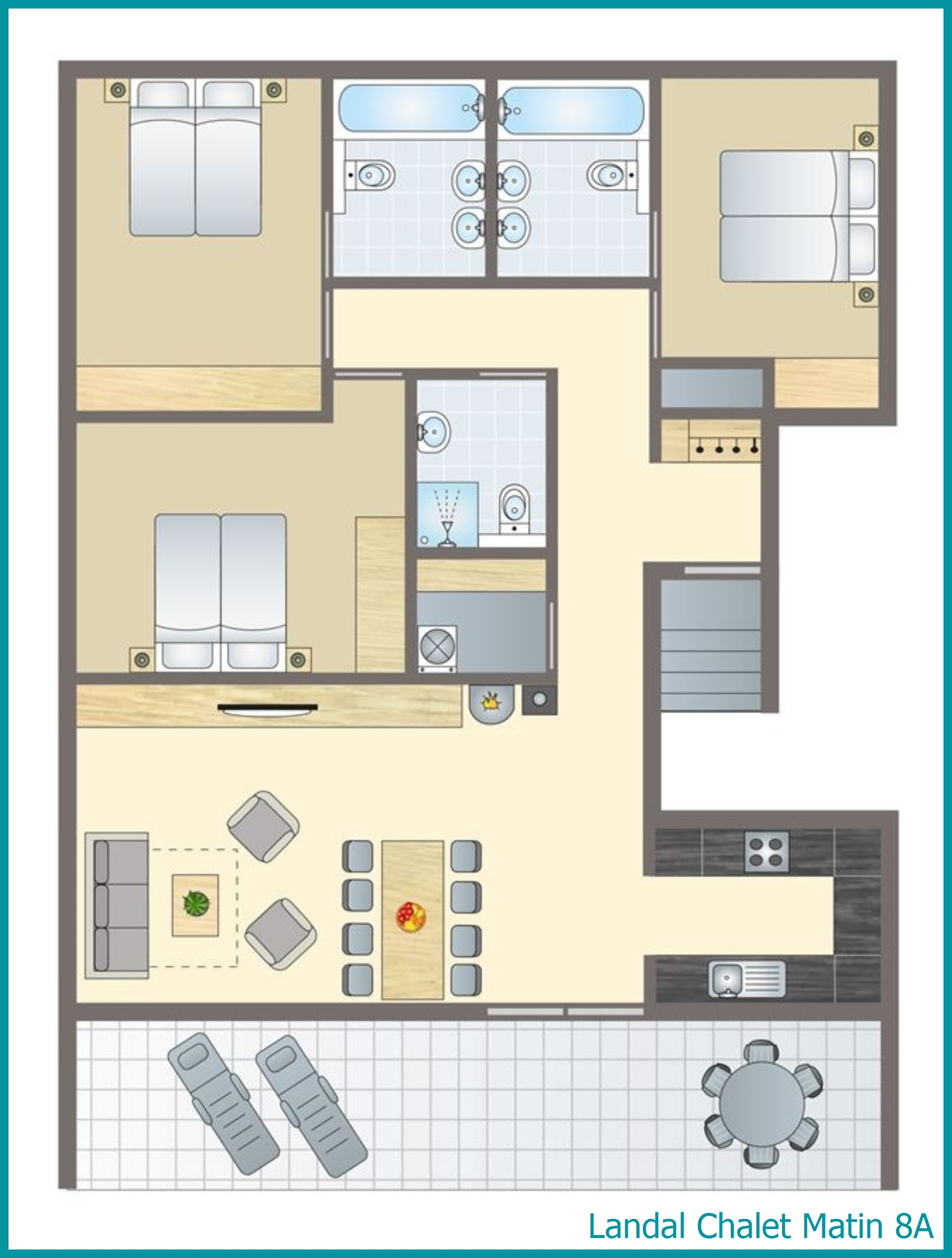 8-person apartment 8A at Chalet Matin