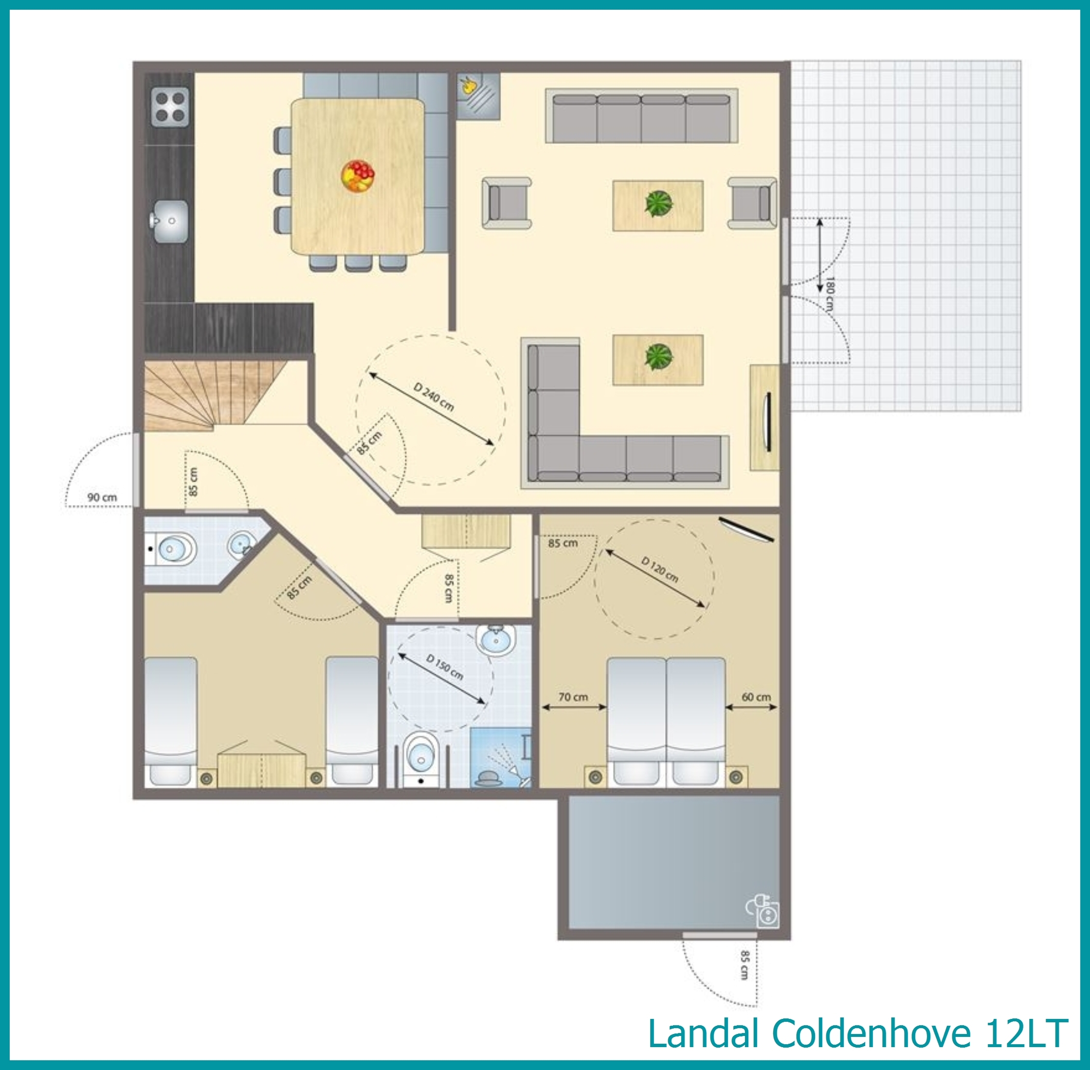 12-person bungalow 12LT at Coldenhove
