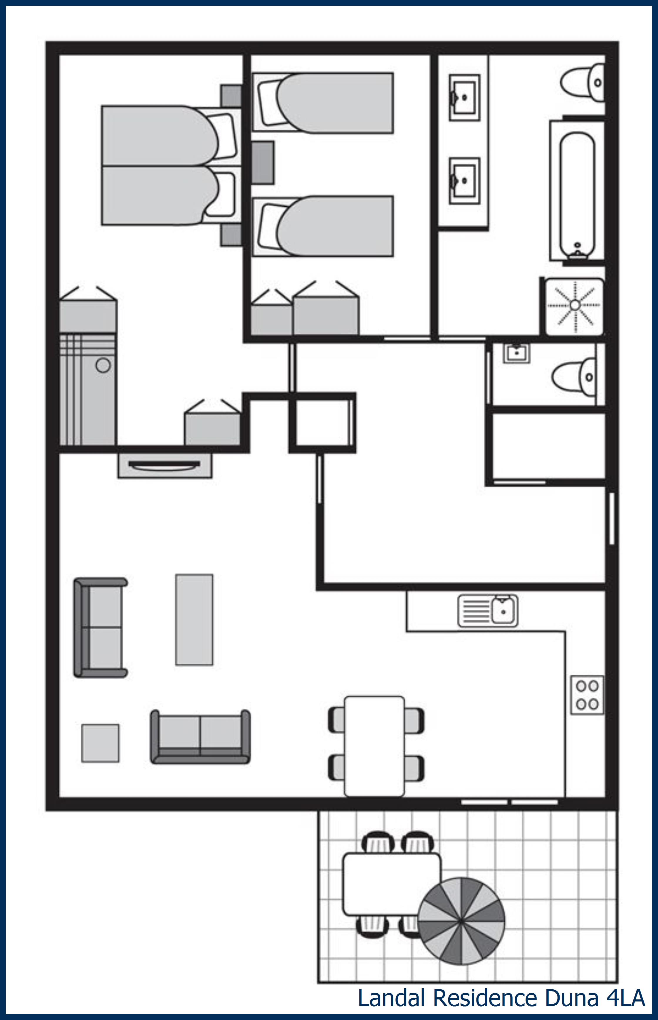 Terrace apartment 4LA at Residence Duna