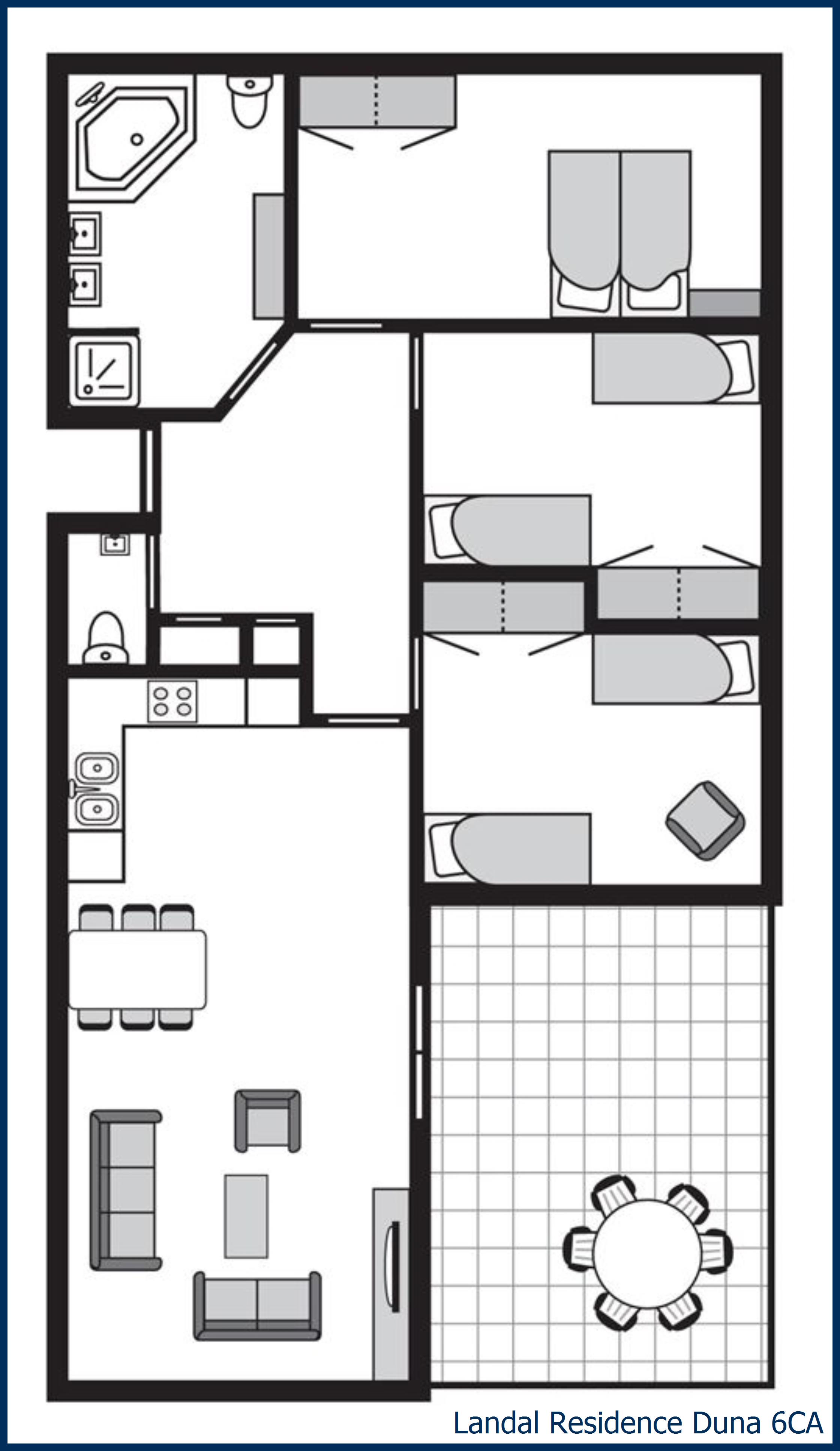 Terrace apartment 6CA at Residence Duna