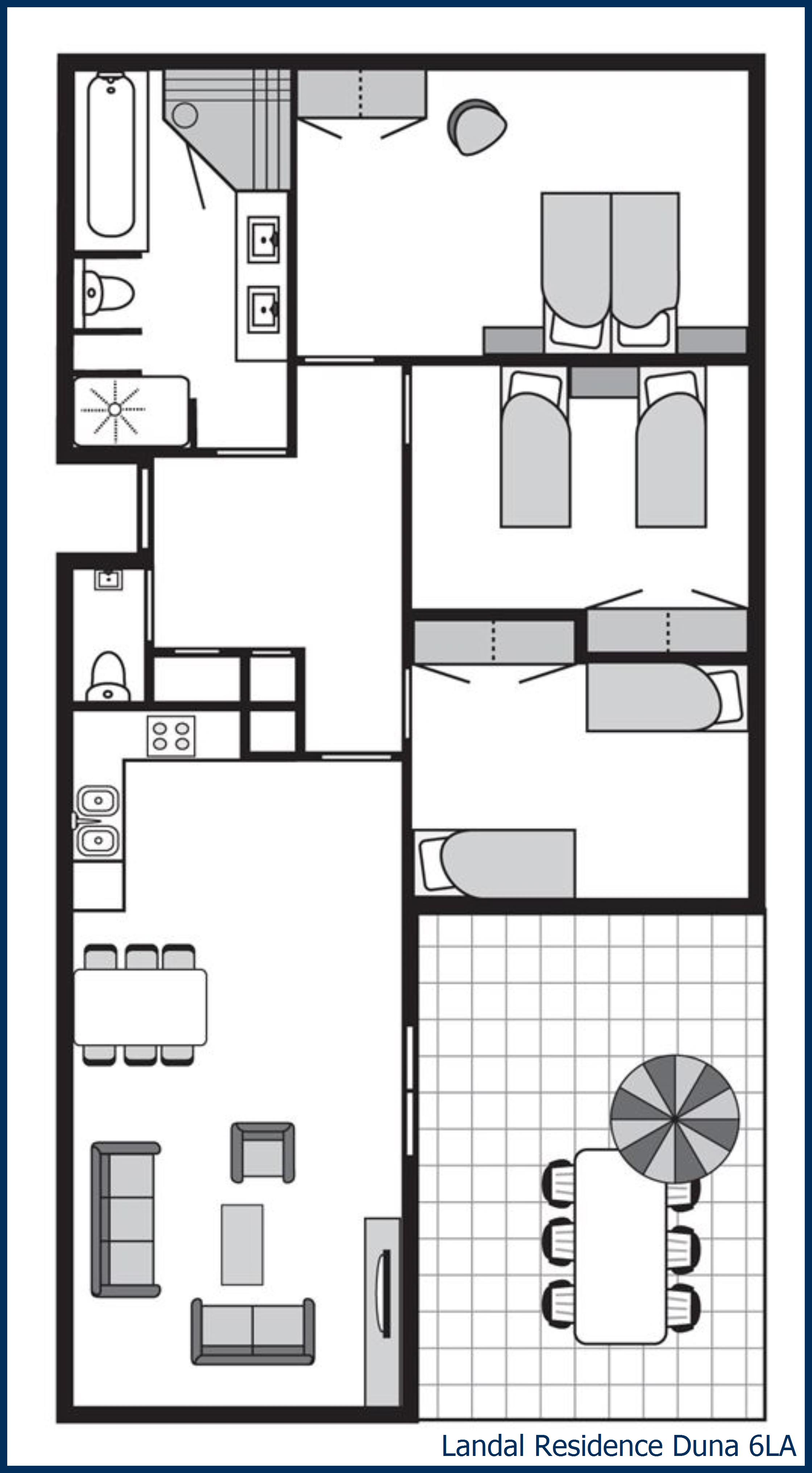 Terrace apartment 6LA at Residence Duna