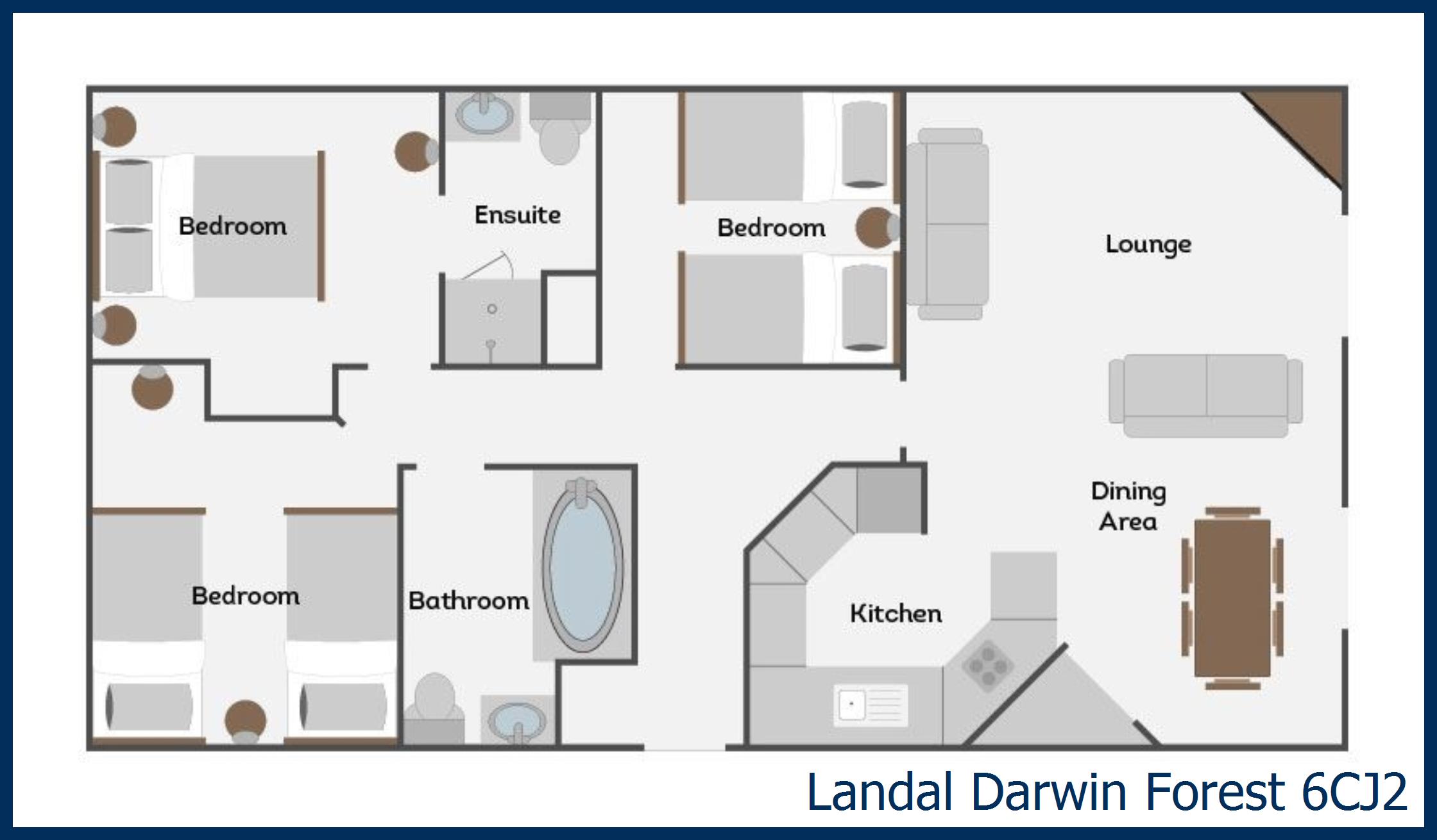 Chalet - Haddon Classic Skyline 3 Spa 6CJ2 at Darwin Forest
