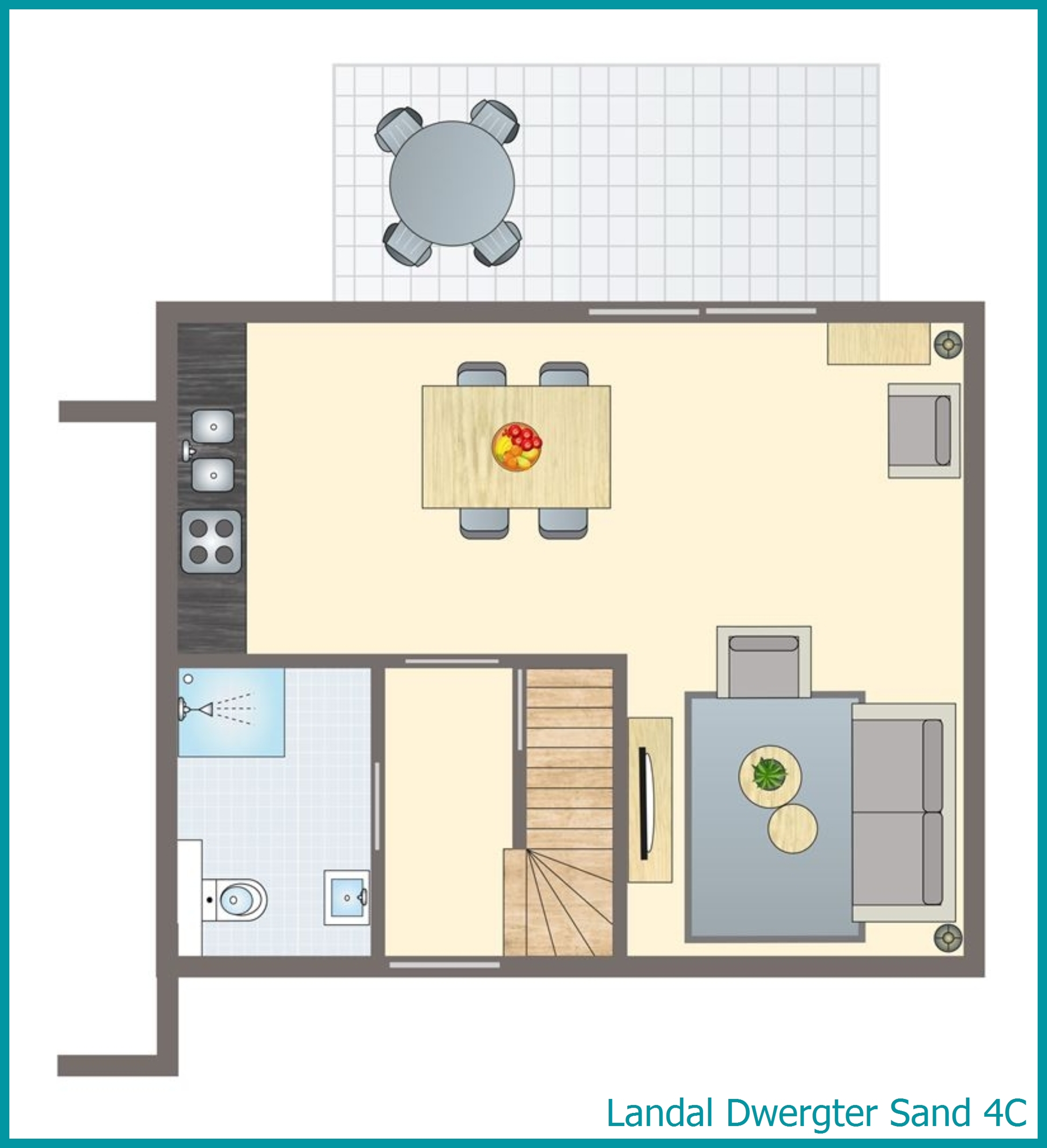 4-person bungalow 4C at Dwergter Sand