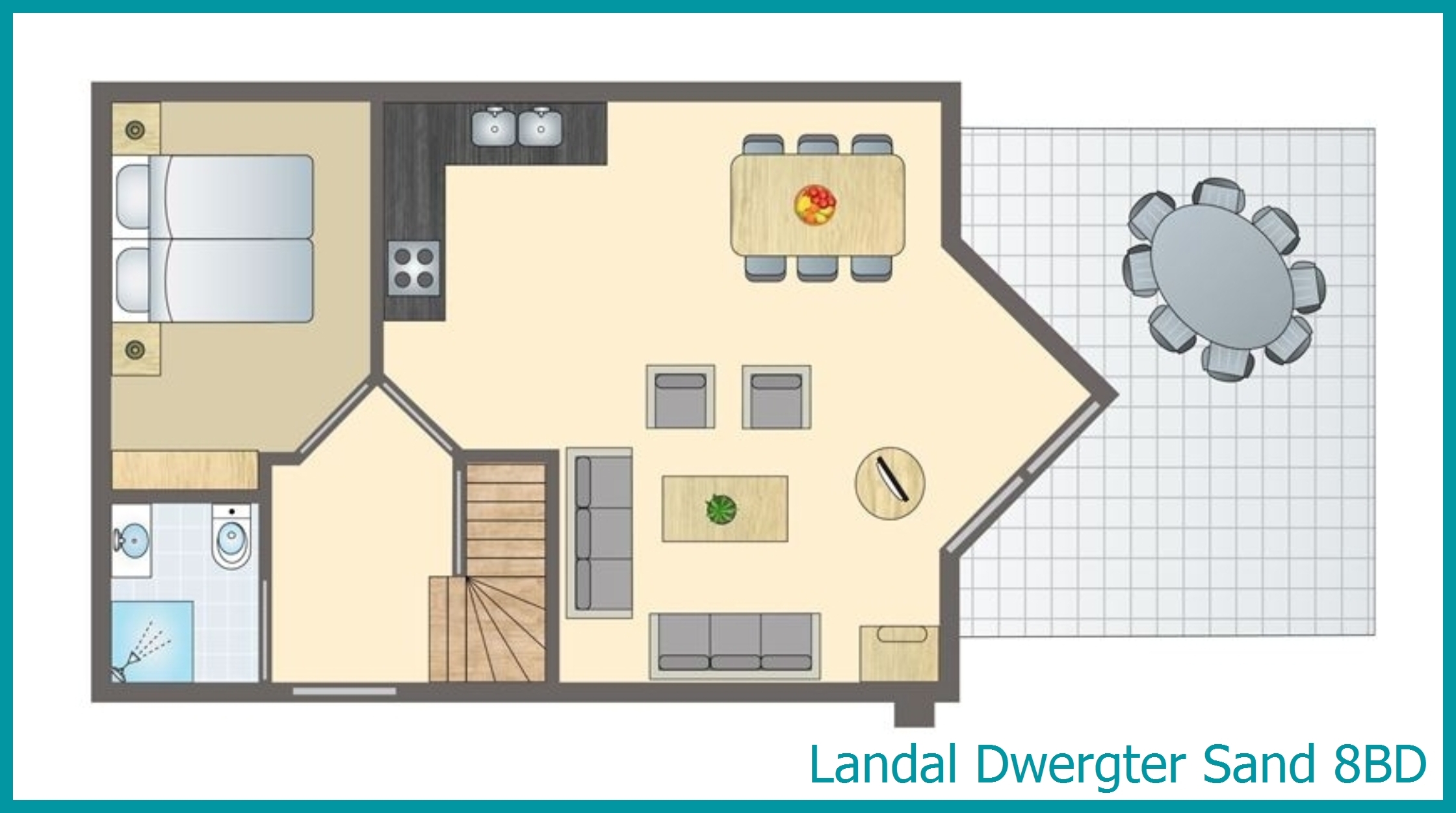 8-person dog bungalow 8BD at Dwergter Sand