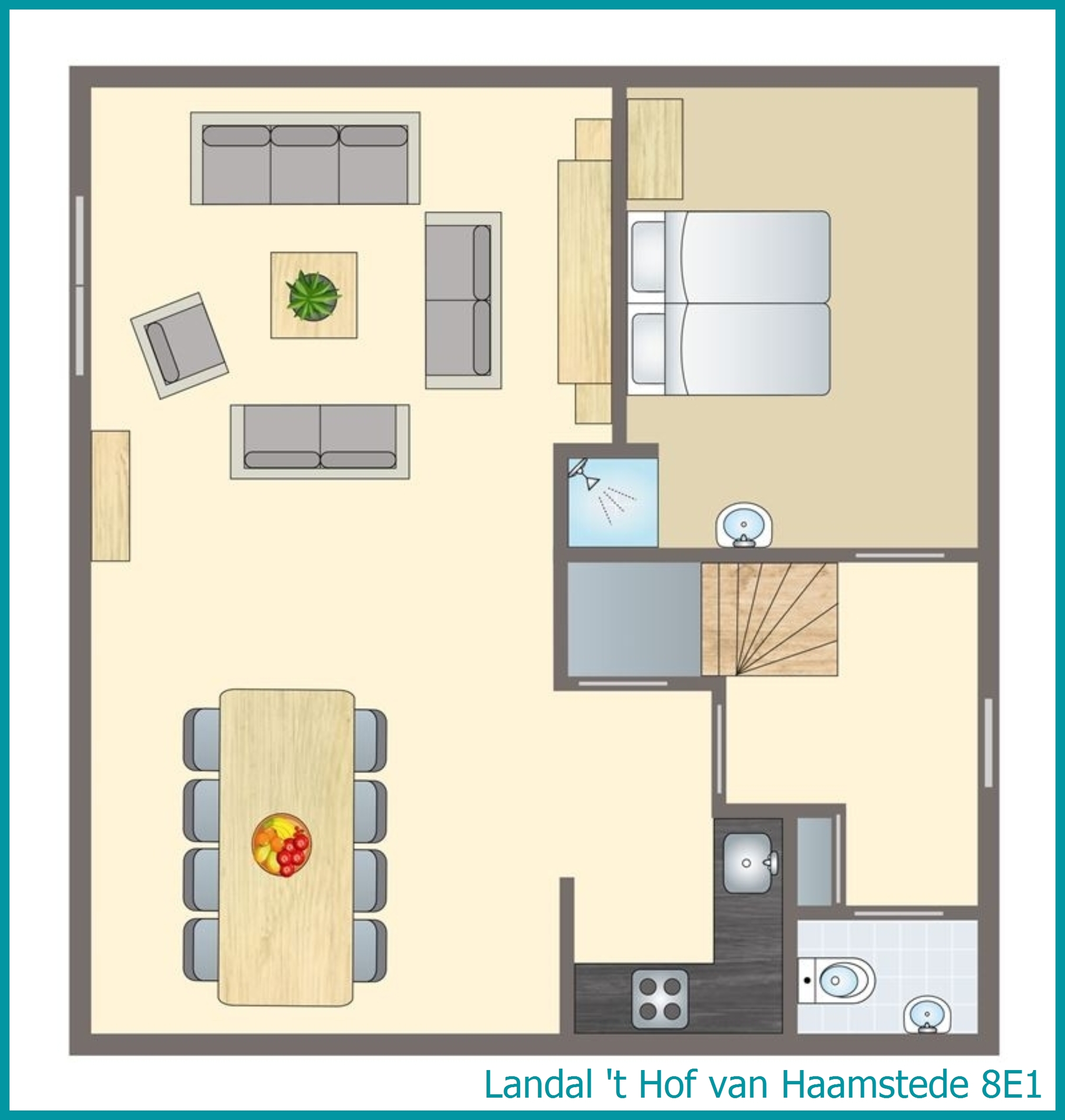 8-person bungalow 8E1 at 't Hof van Haamstede