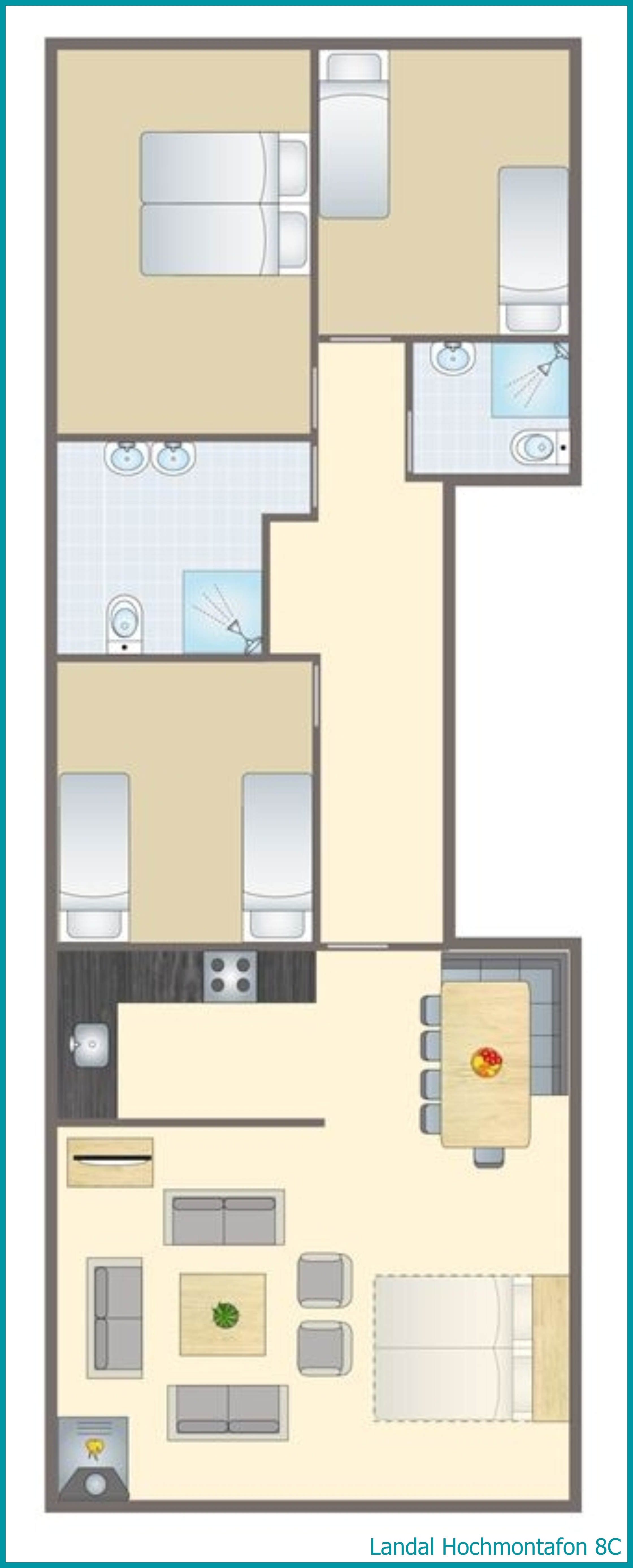 8-person apartment 8C at Hochmontafon