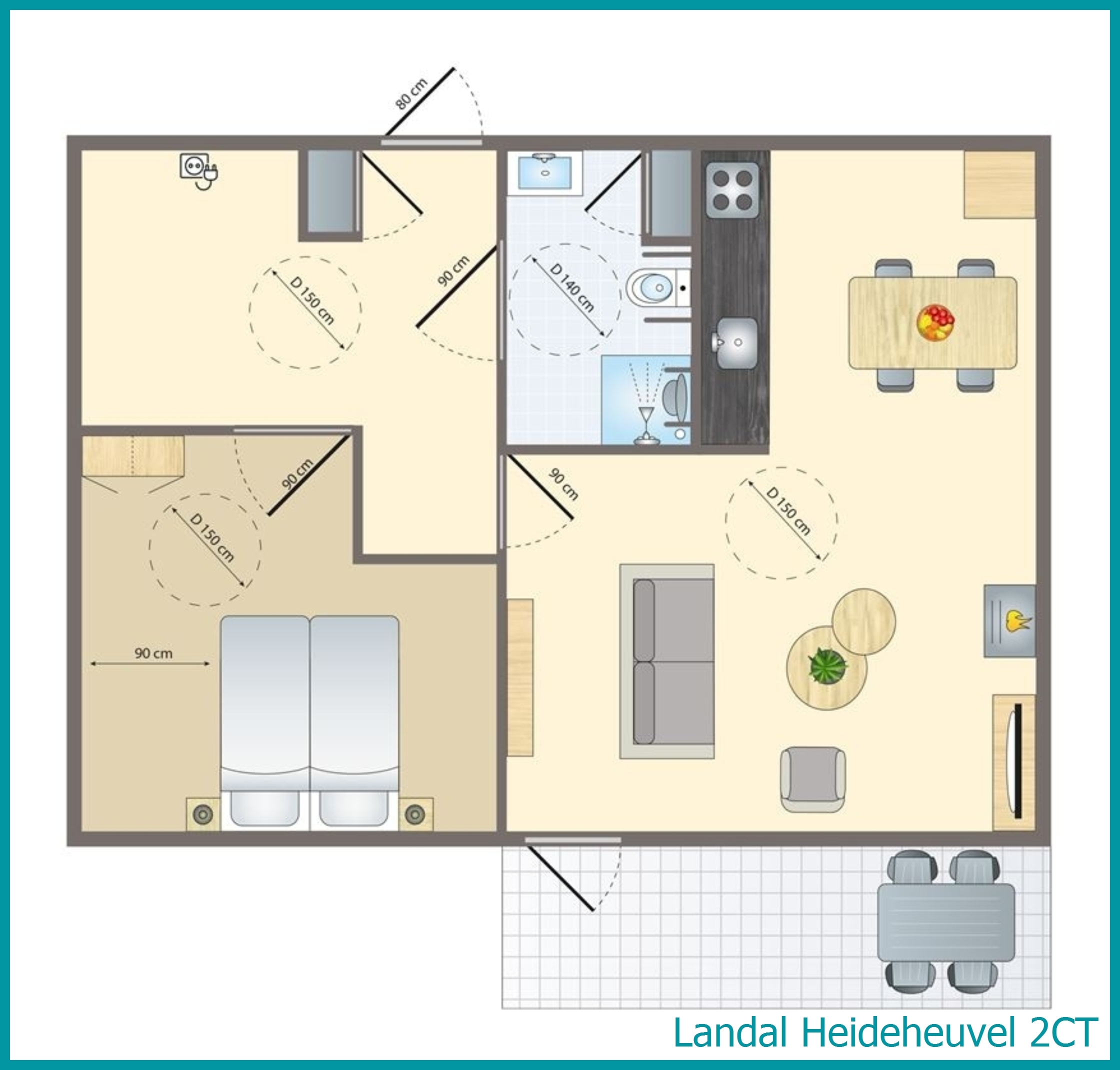 2-person bungalow 2CT at Heideheuvel