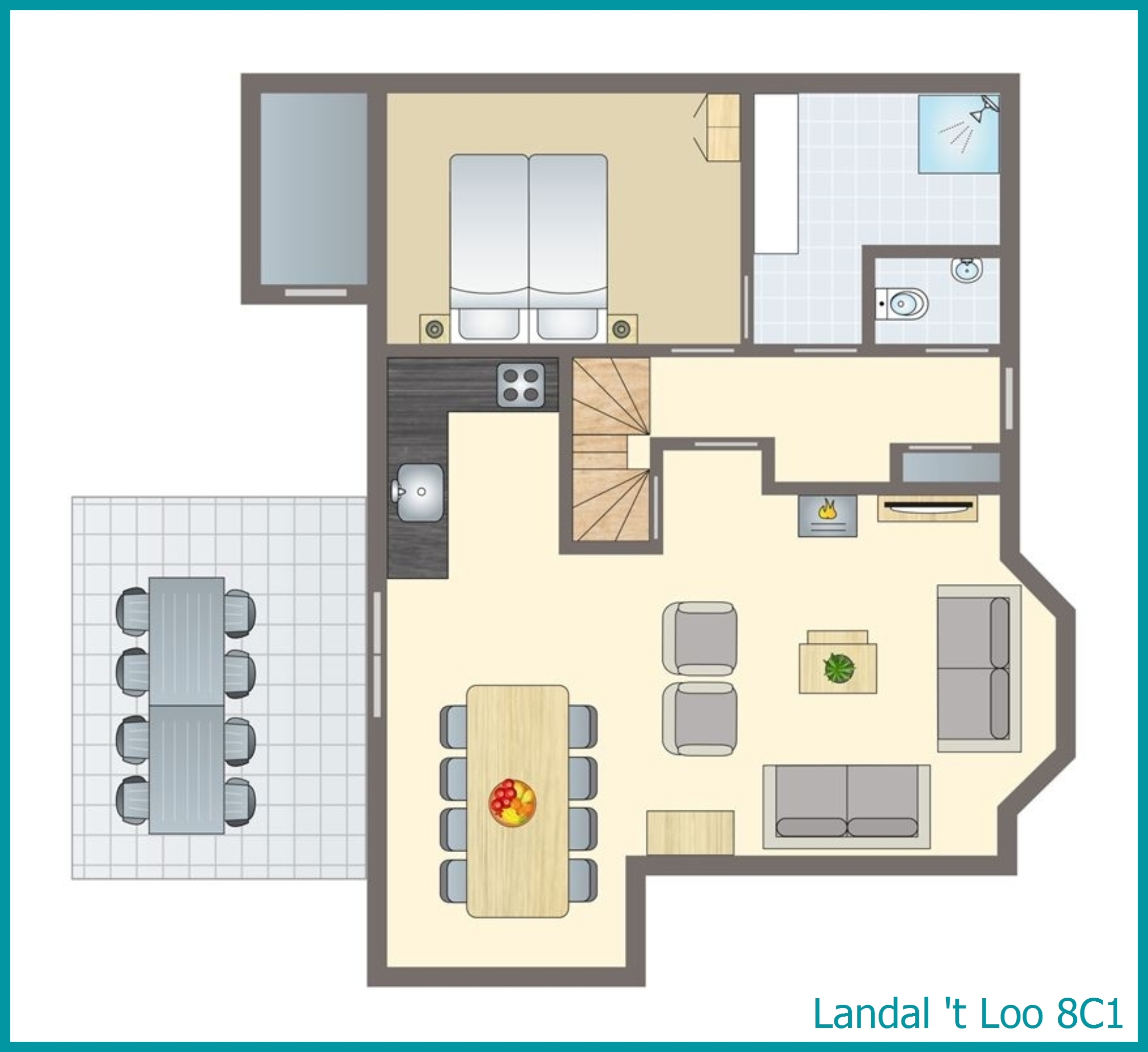8-person bungalow 8C1 at 't Loo