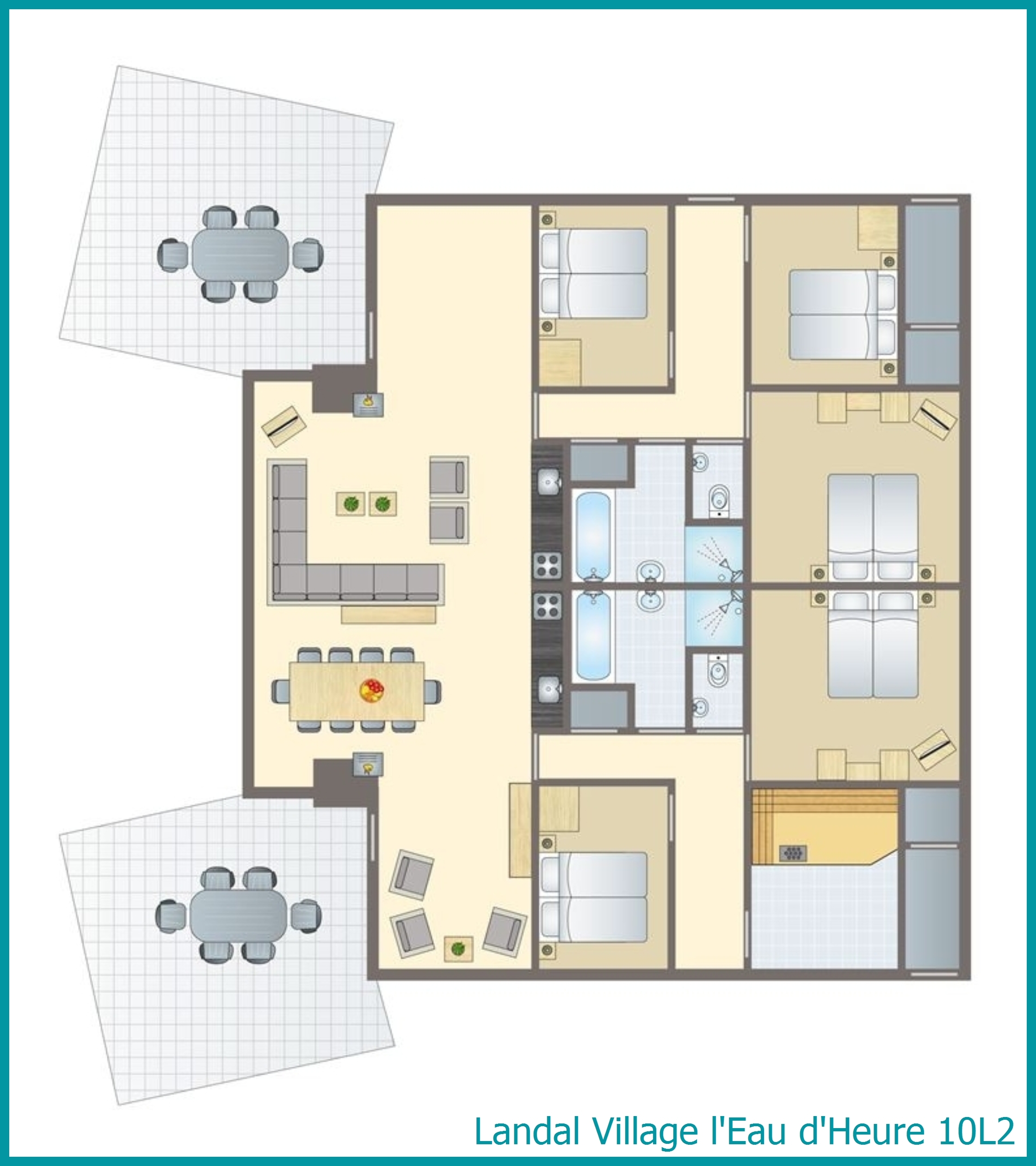 10-person bungalow 10L2 at Village l'Eau d'Heure