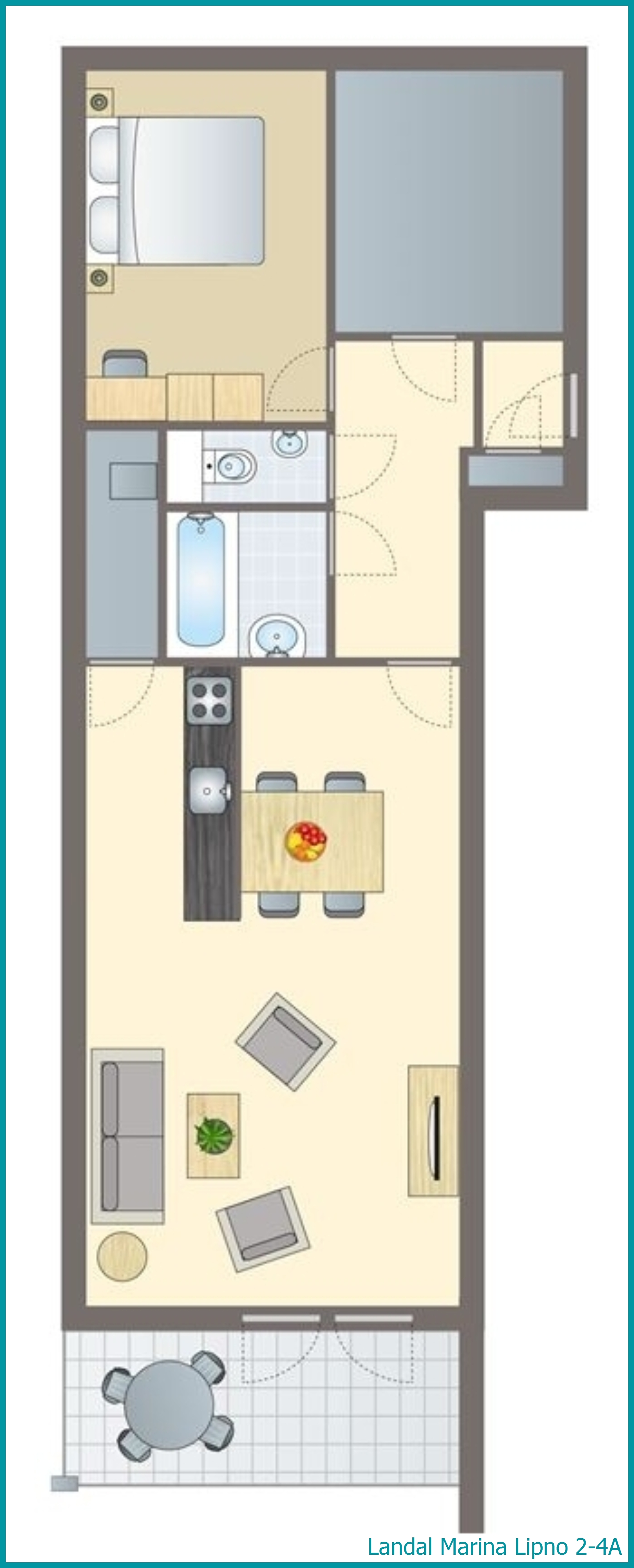 2-4-person apartment 2-4A at Marina Lipno