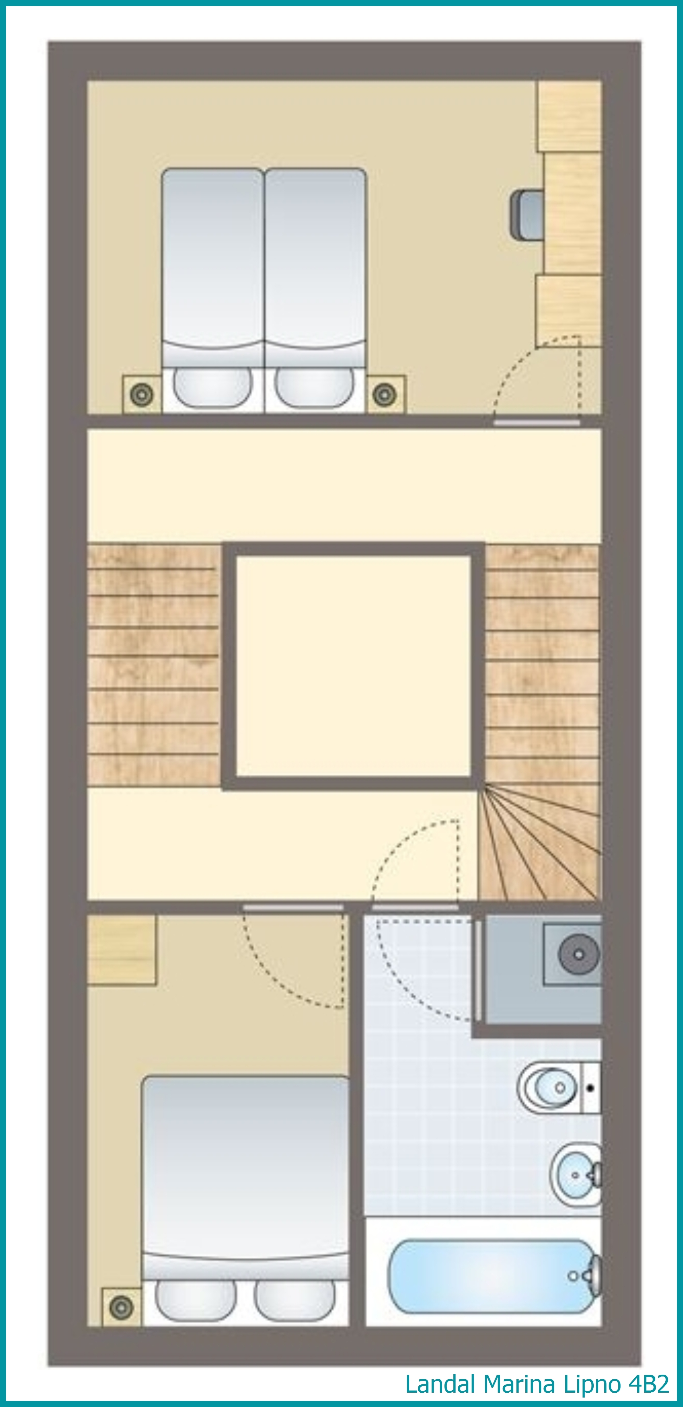 4-person bungalow 4B2 at Marina Lipno