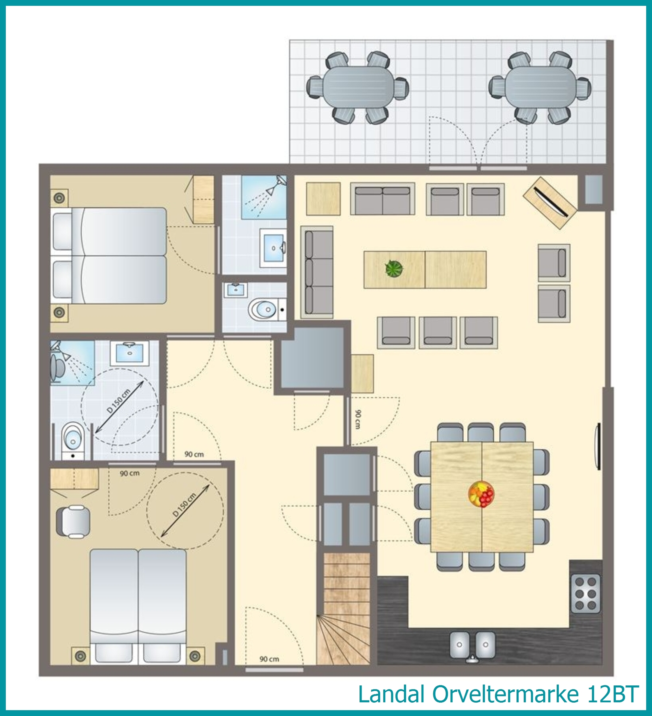 12-person bungalow 12BT at Orveltermarke