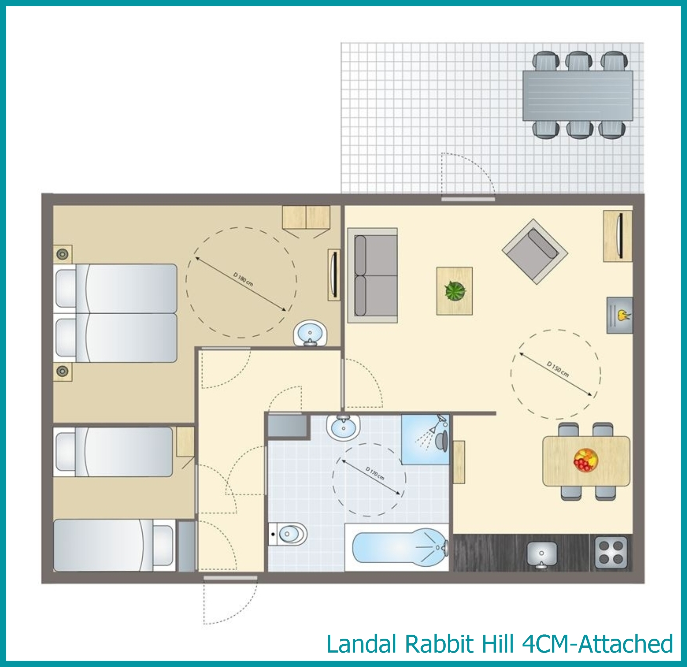 4-person bungalow 4CM-Attached at Rabbit Hill