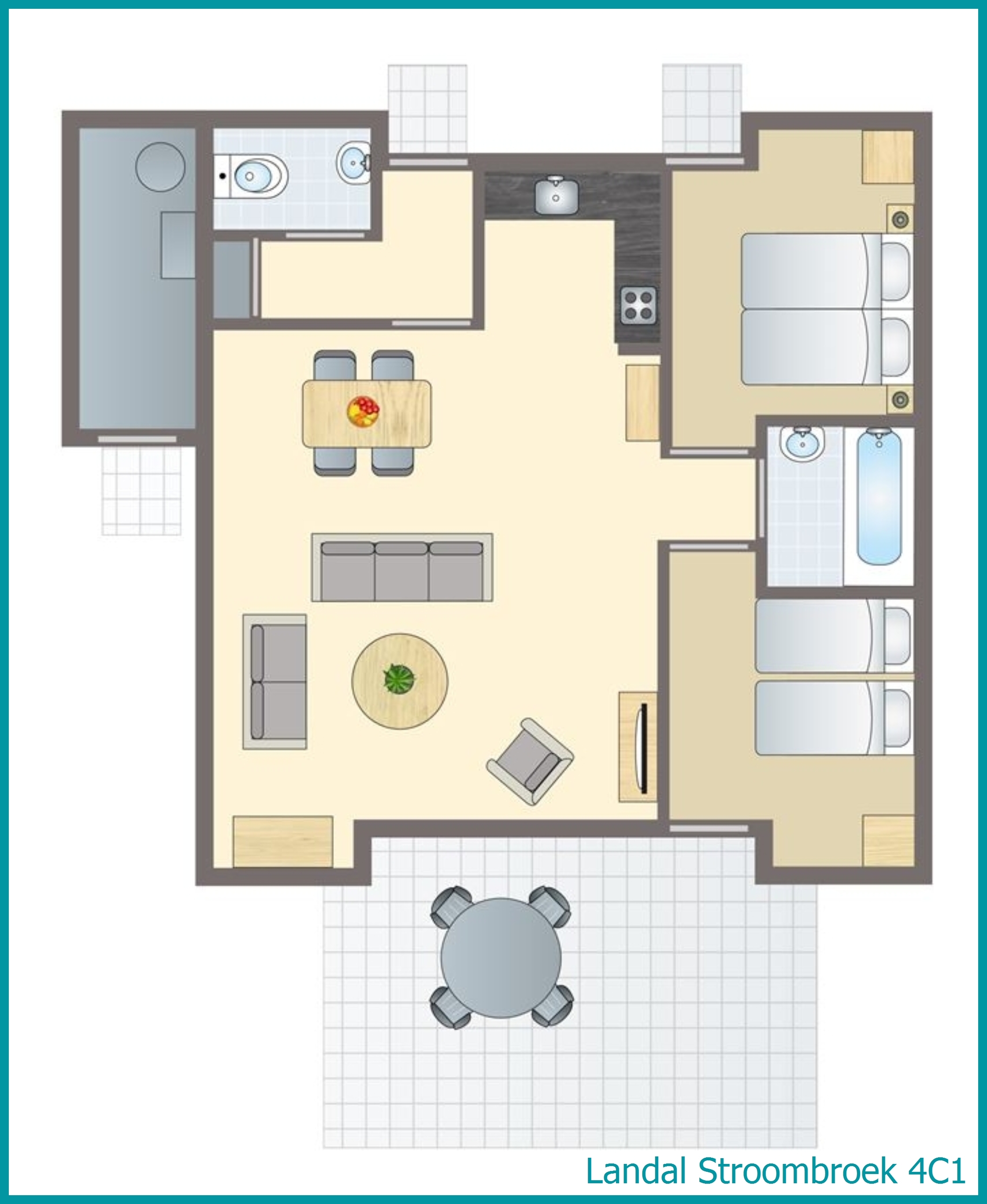 4-person bungalow 4C1 at Stroombroek