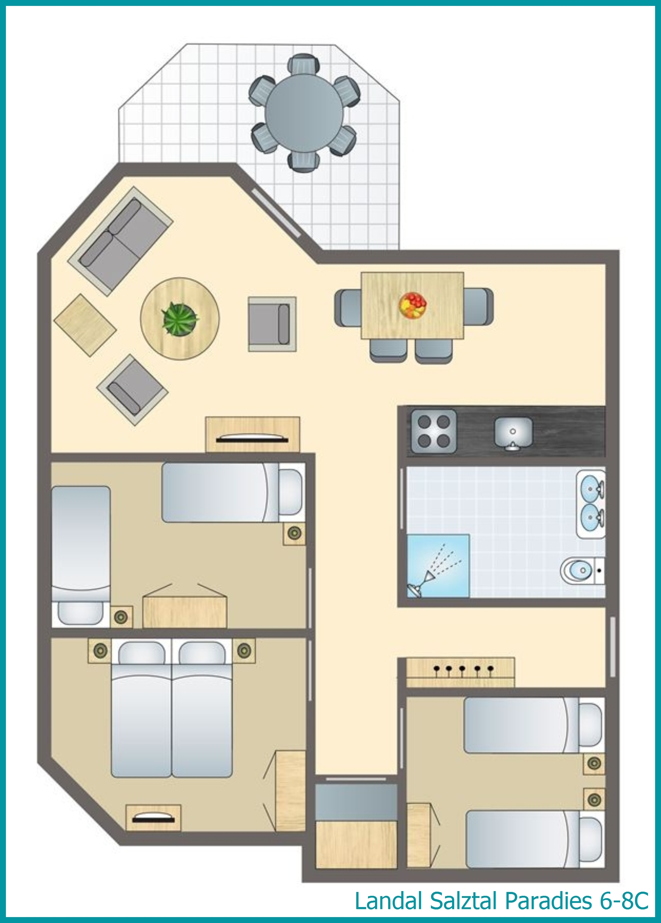6-8-person apartment 6-8C at Salztal Paradies
