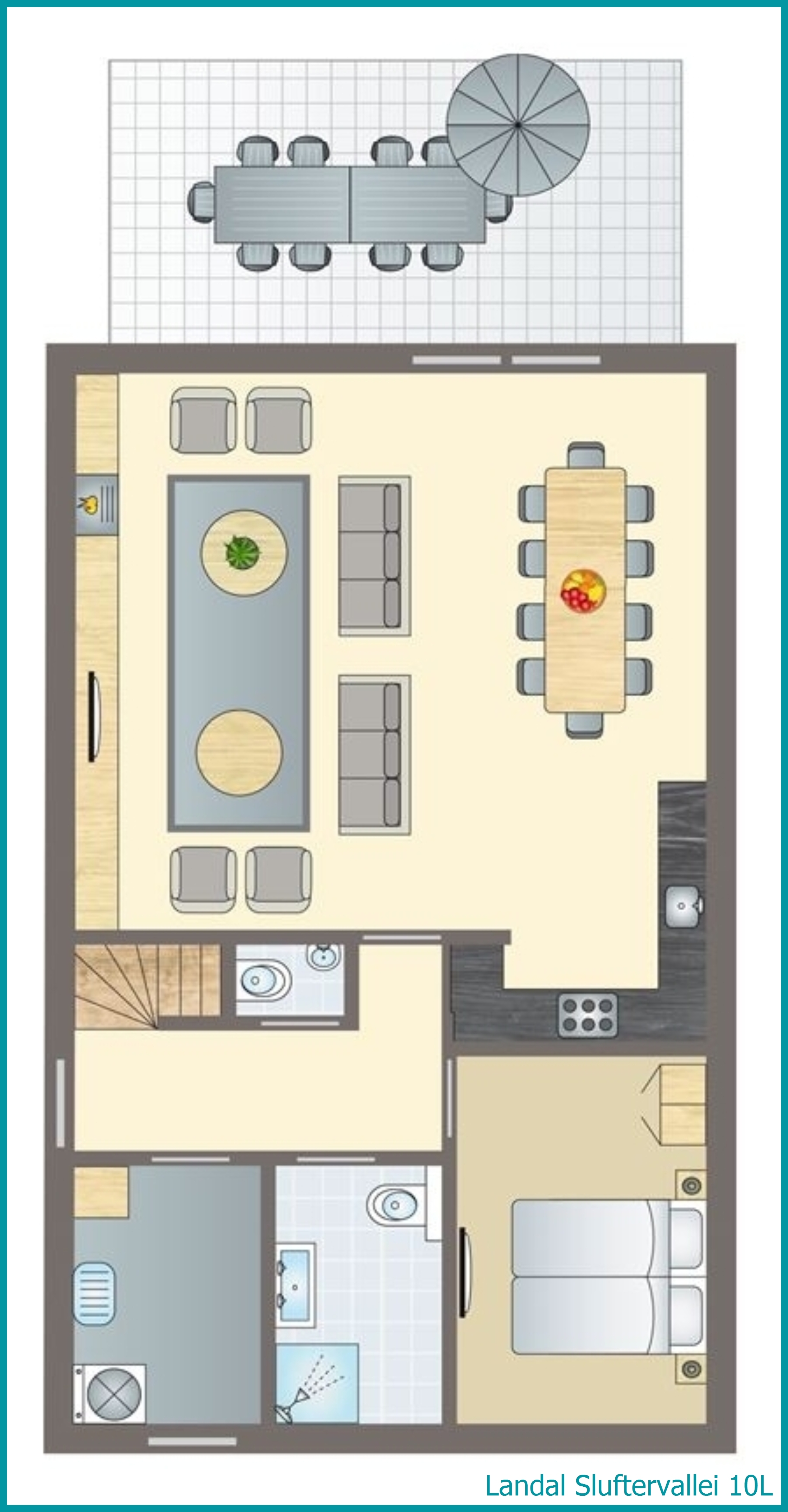 10-person bungalow 10L at Sluftervallei