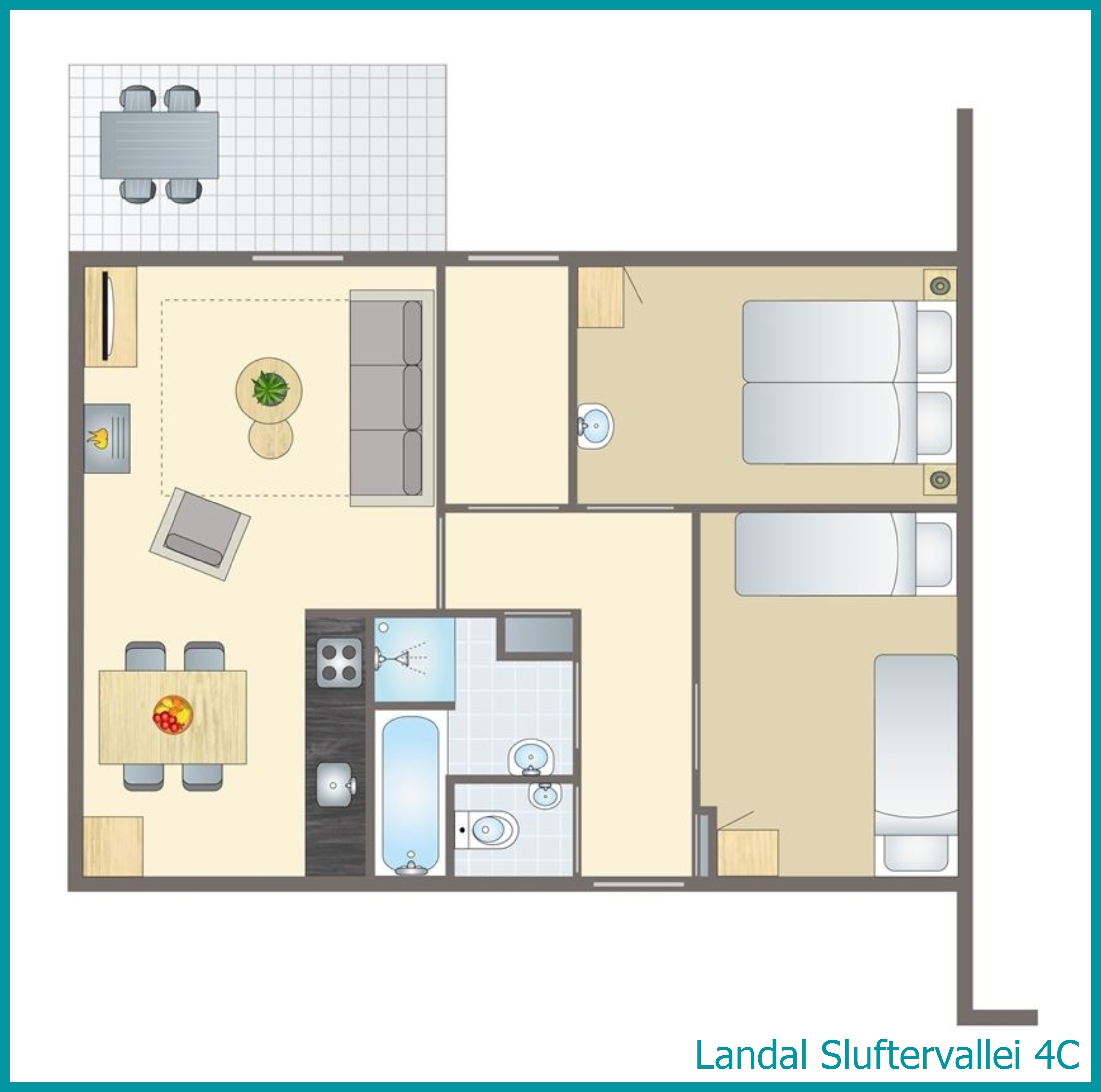 4-person bungalow 4C at Sluftervallei