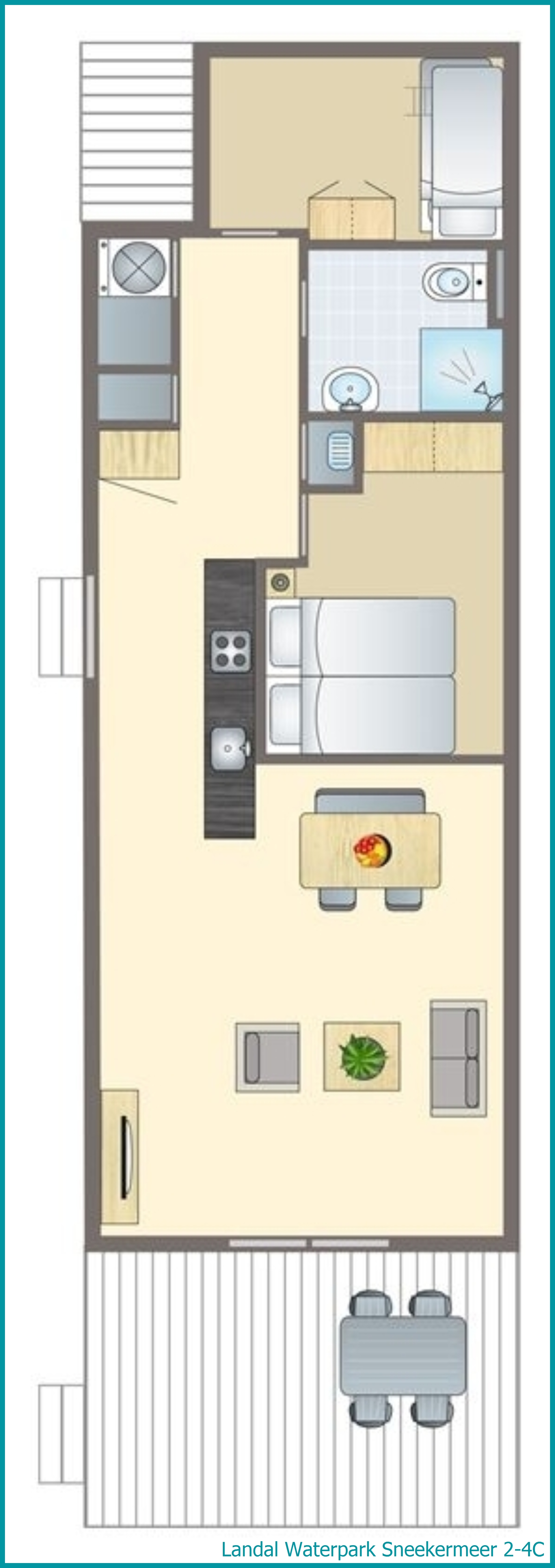 2-4-person chalet 2-4C at Waterpark Sneekermeer