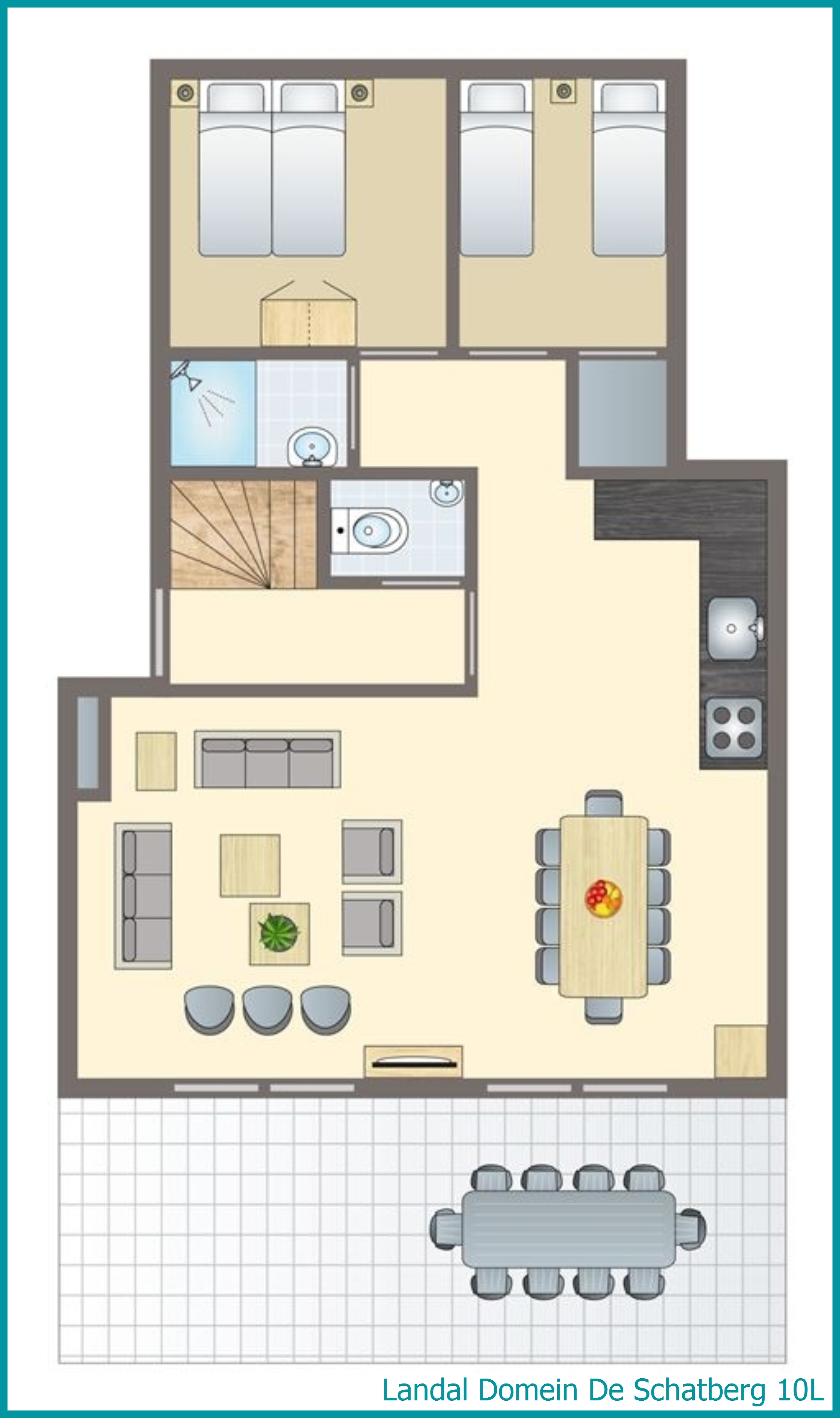 10-person bungalow 10L at Domein De Schatberg