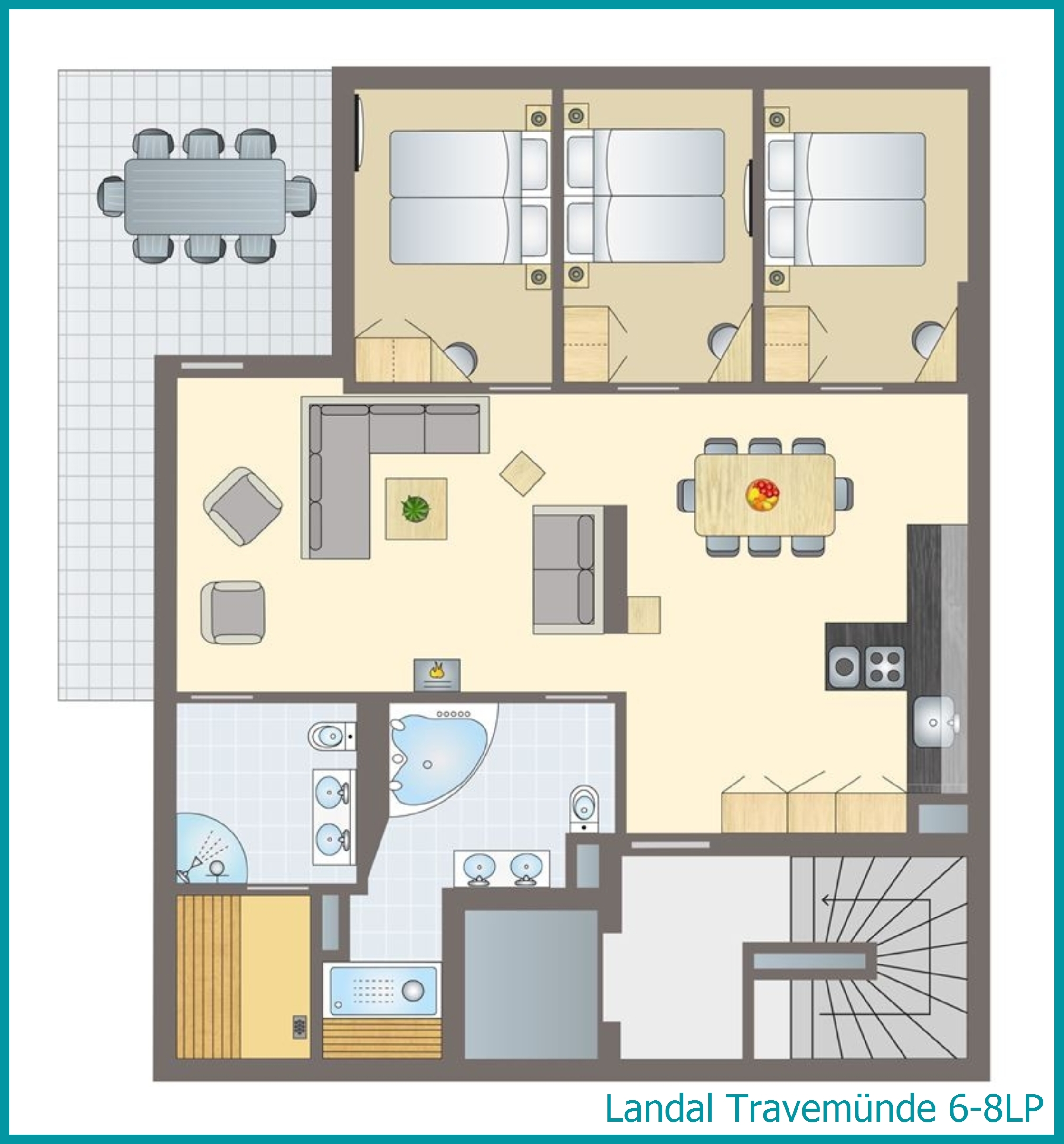 6-8-person penthouse 6-8LP at Travemünde