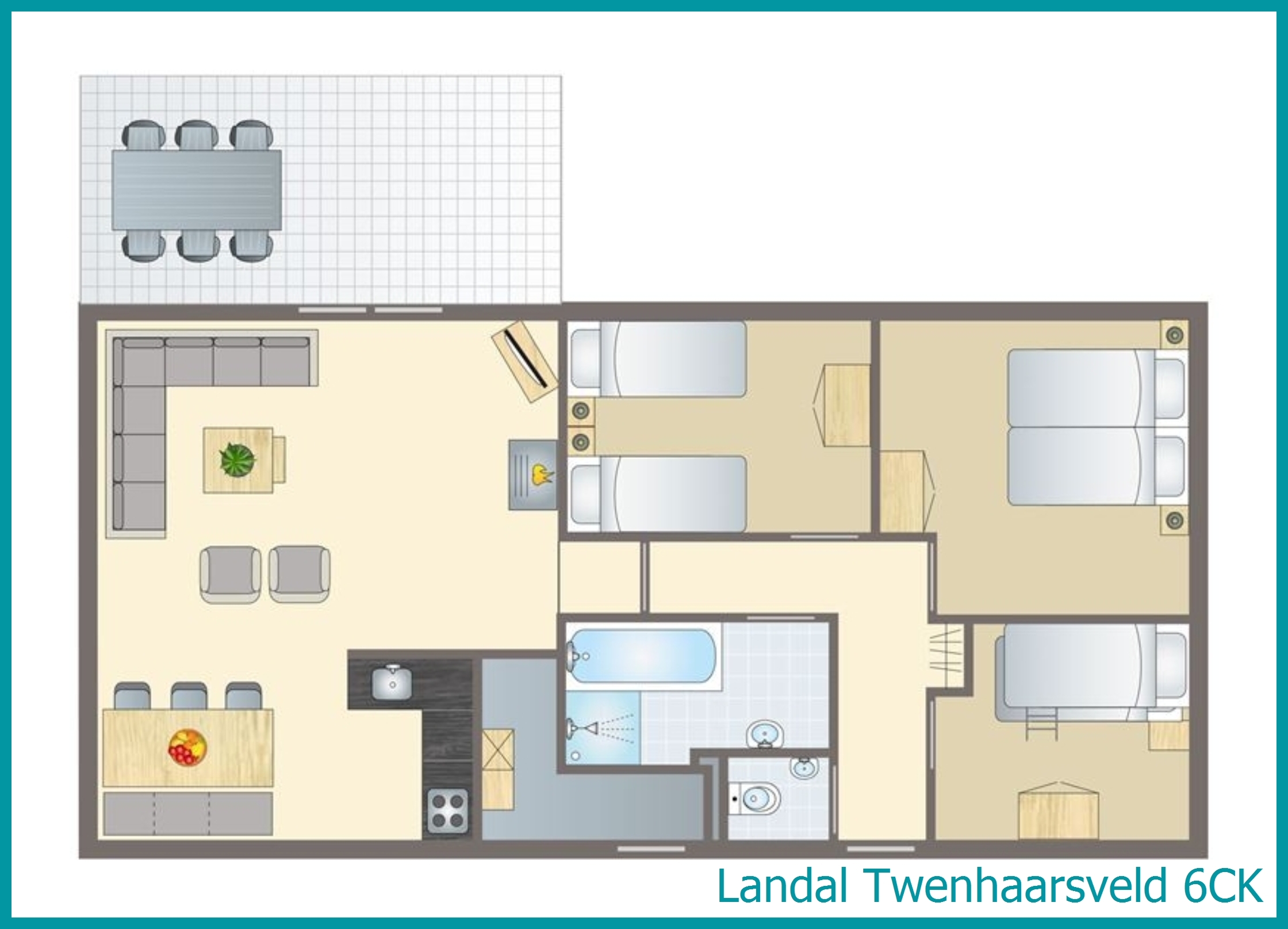 6-person children's bungalow 6CK at Twenhaarsveld
