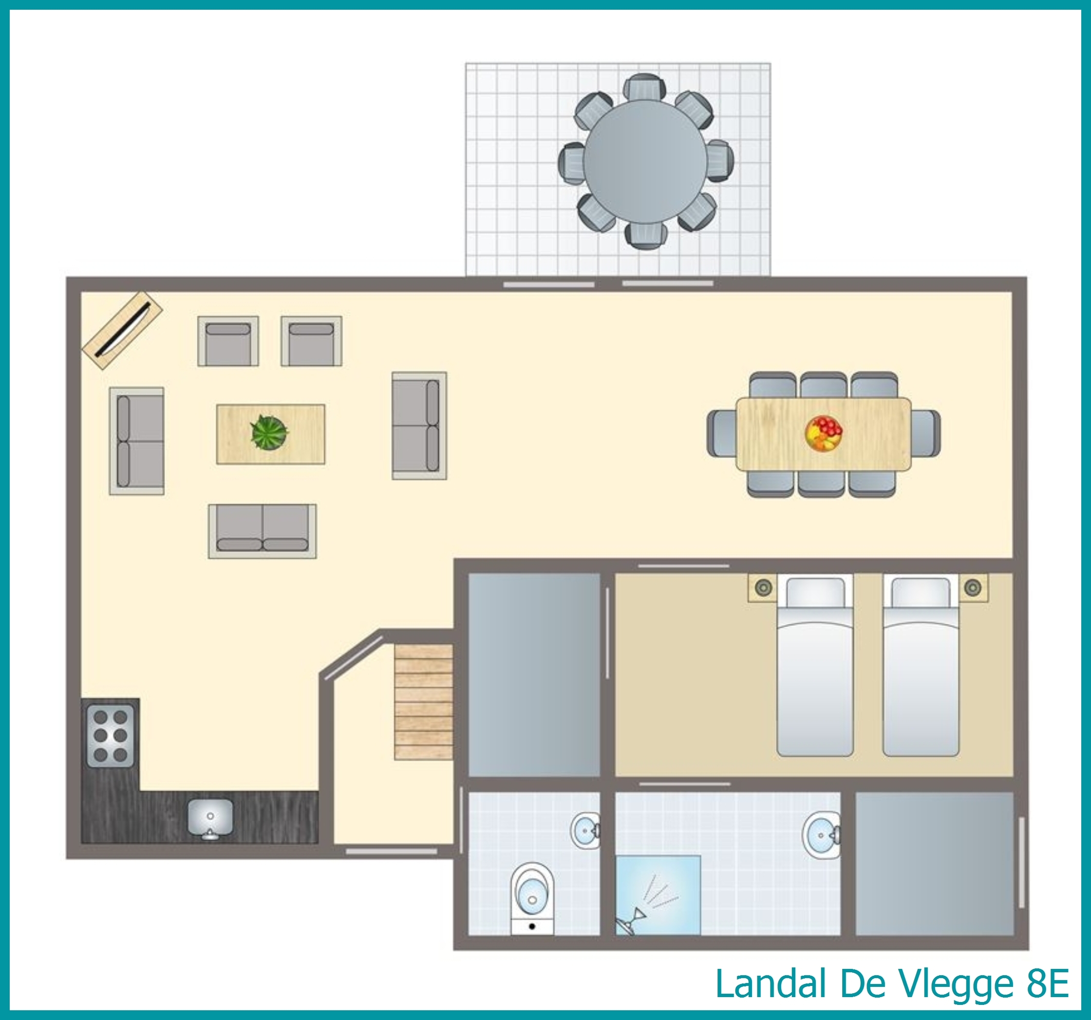 8-person bungalow 8E at De Vlegge