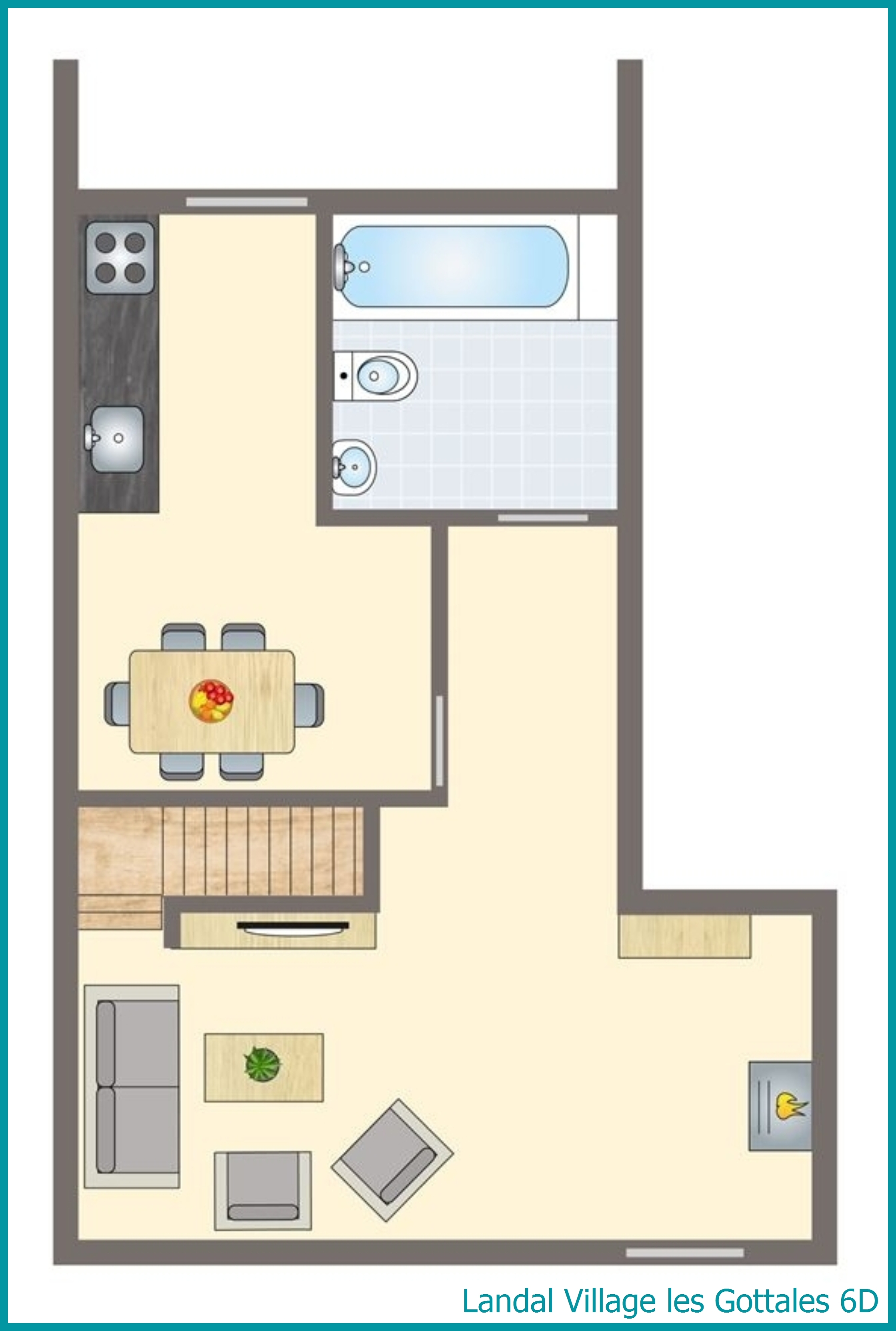 6-person bungalow 6D at Village les Gottales