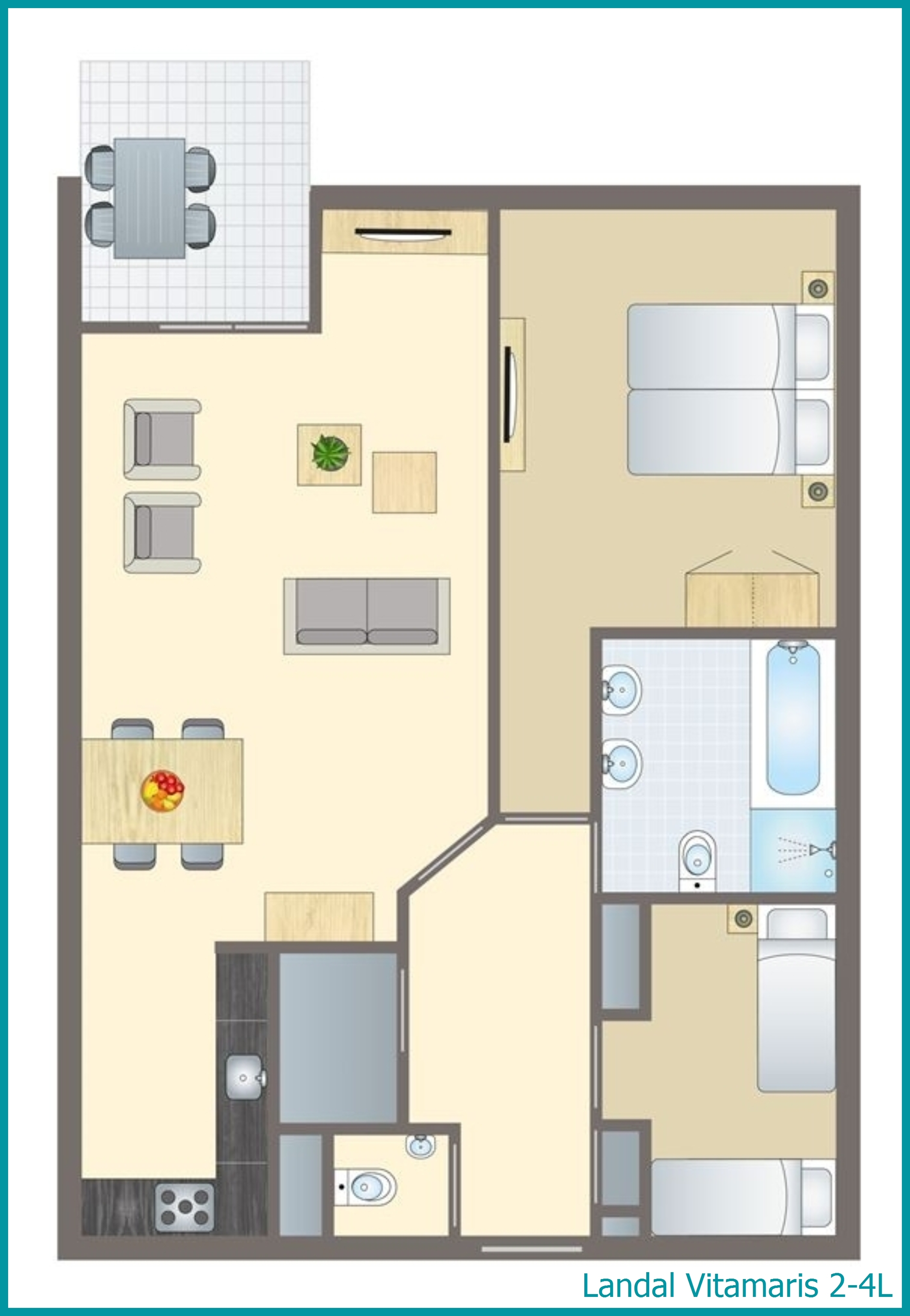 2-4-person apartment 2-4L at Vitamaris