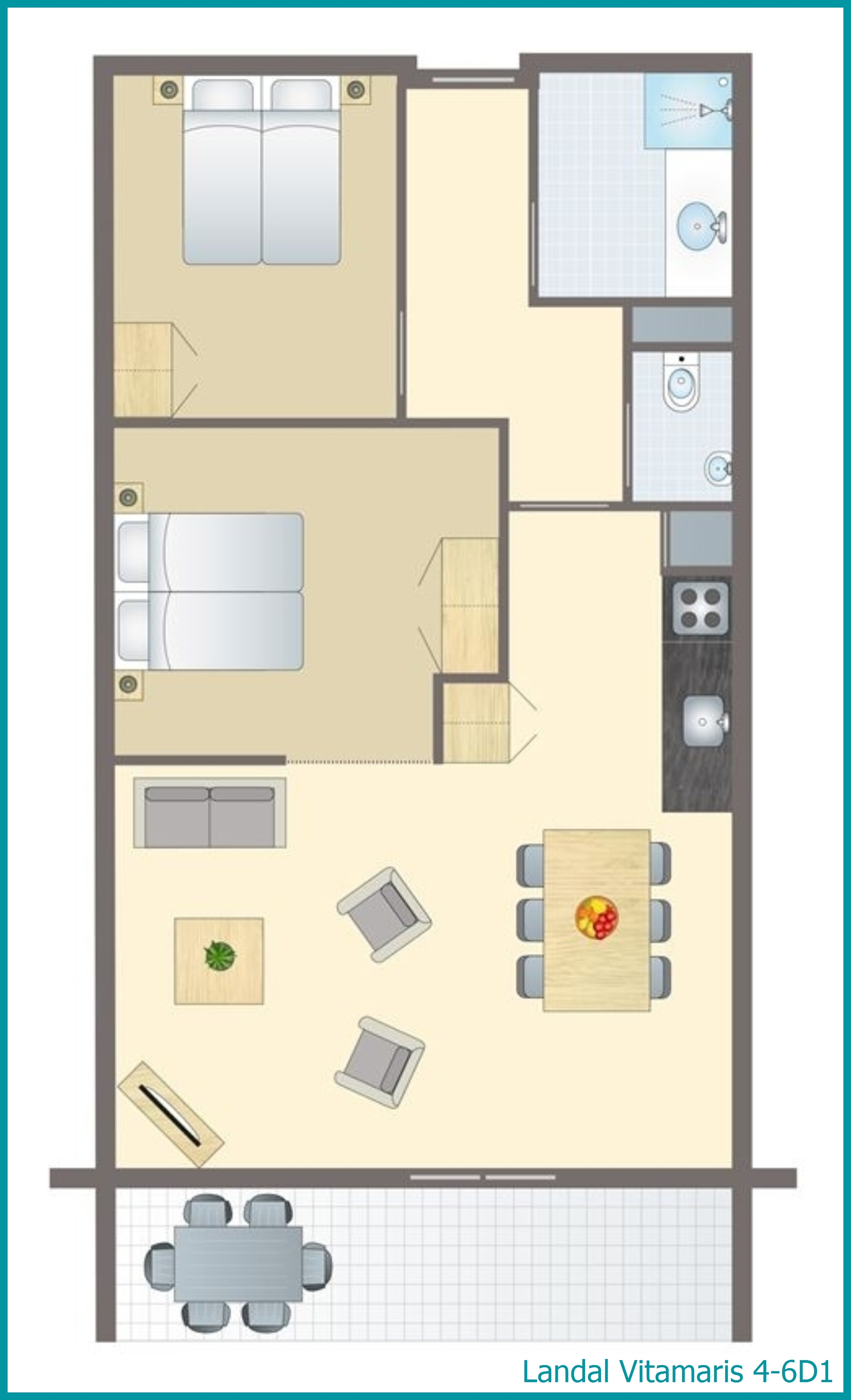 4-6-person apartment 4-6D1 at Vitamaris