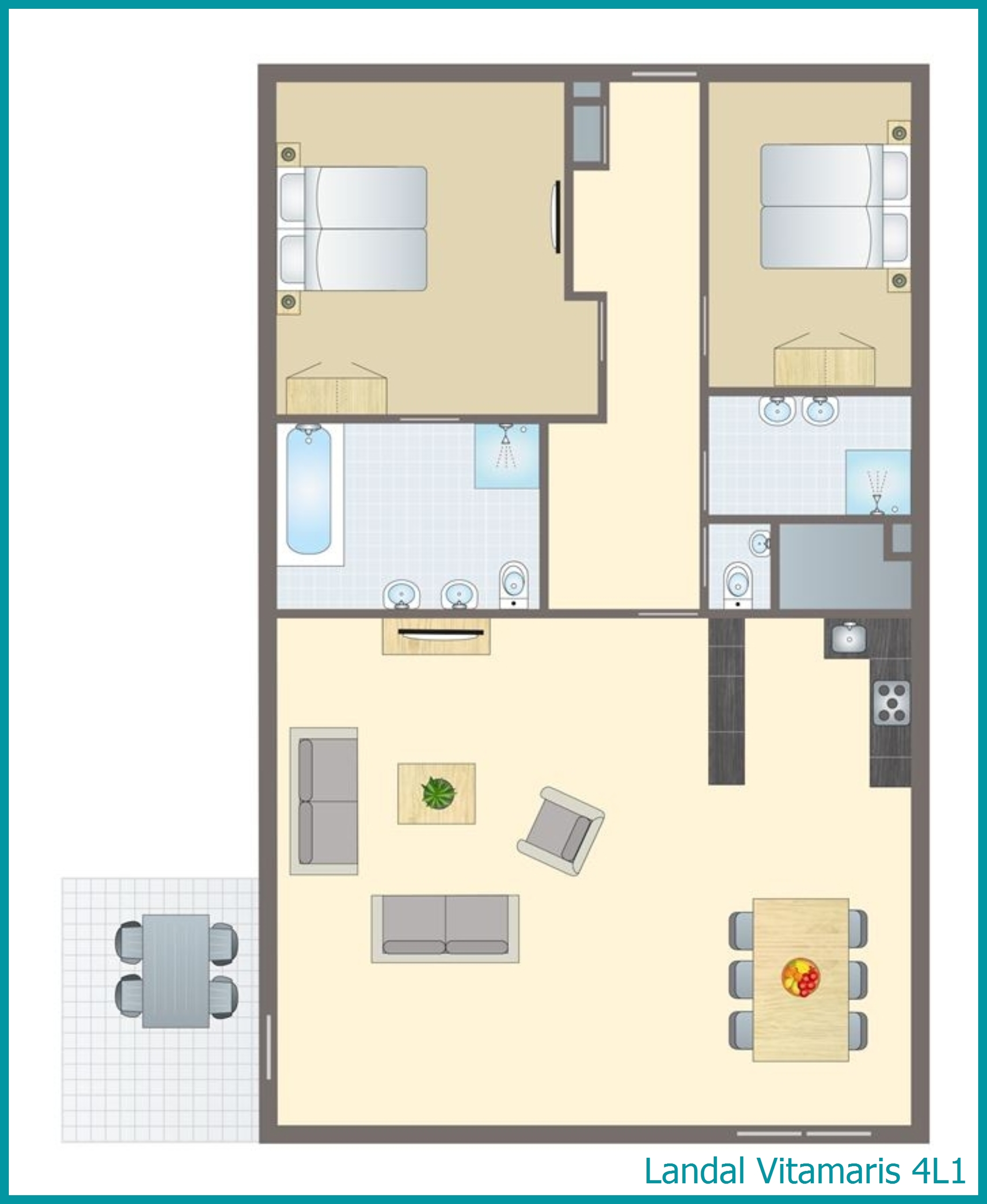 4-person apartment 4L1 at Vitamaris
