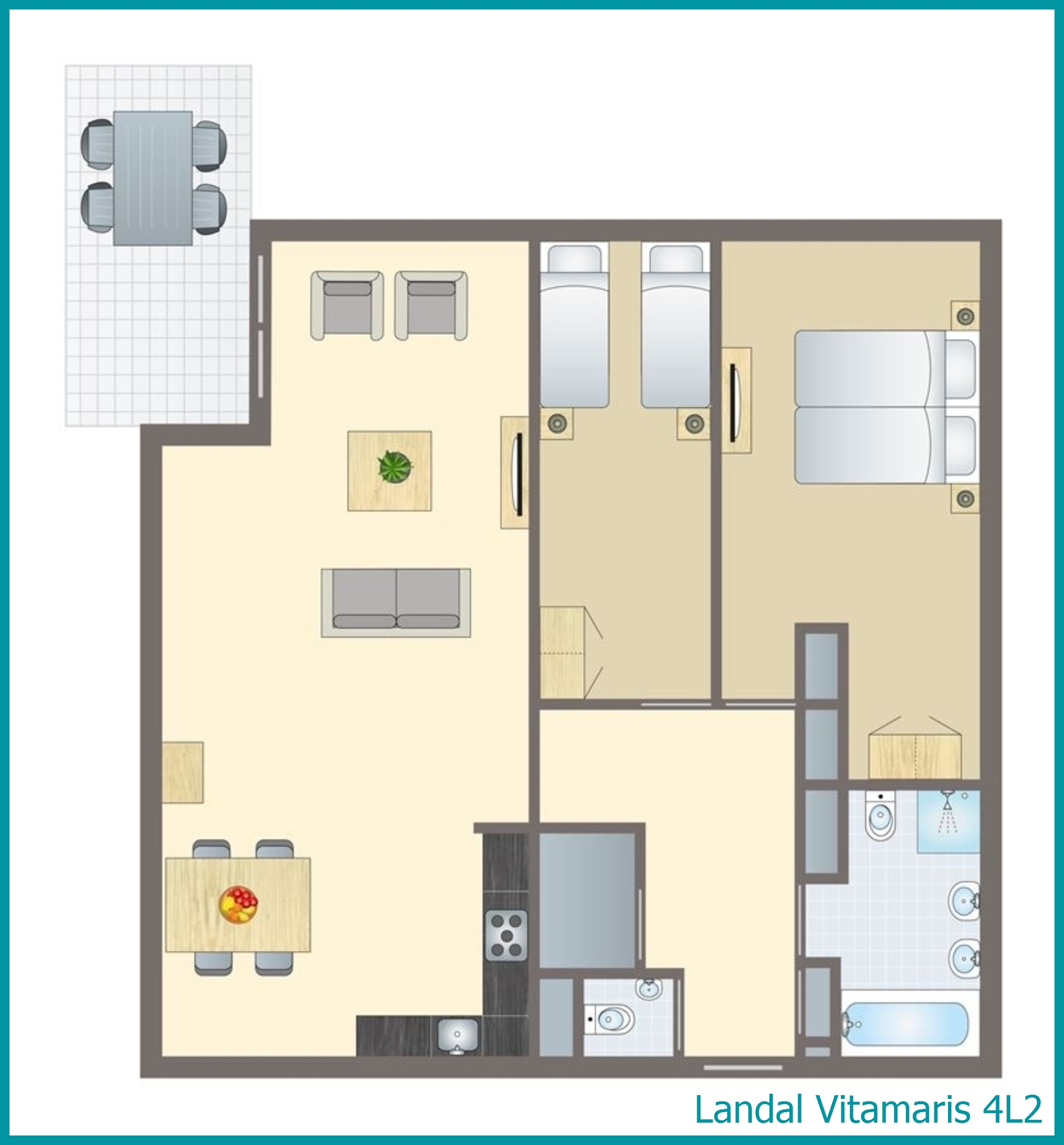 4-person apartment 4L2 at Vitamaris
