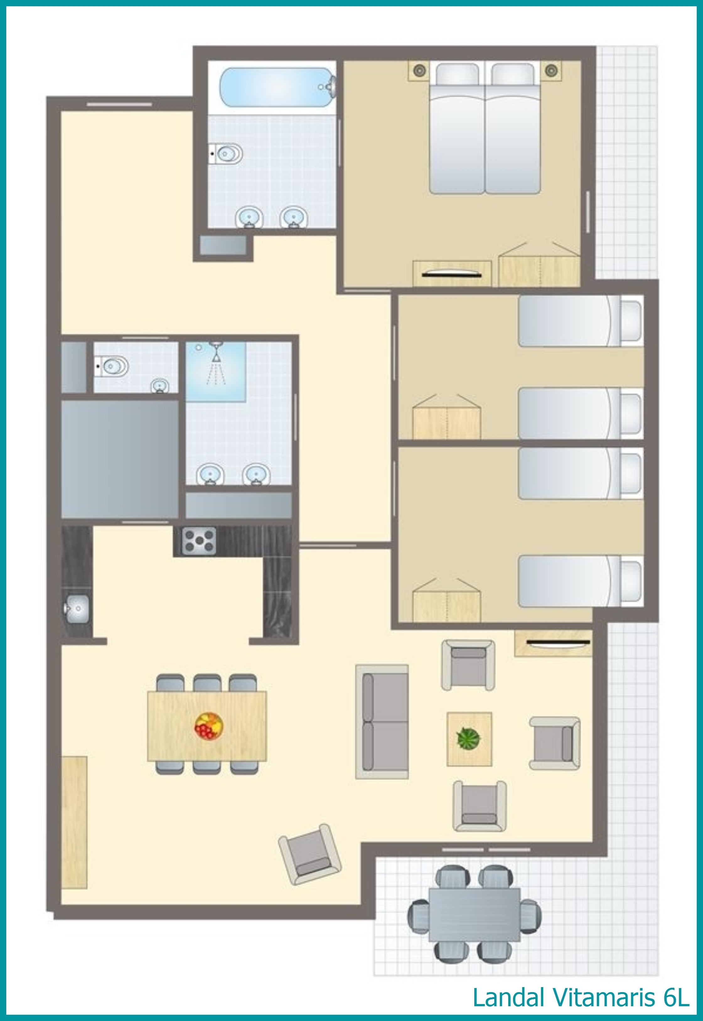 6-person apartment 6L at Vitamaris