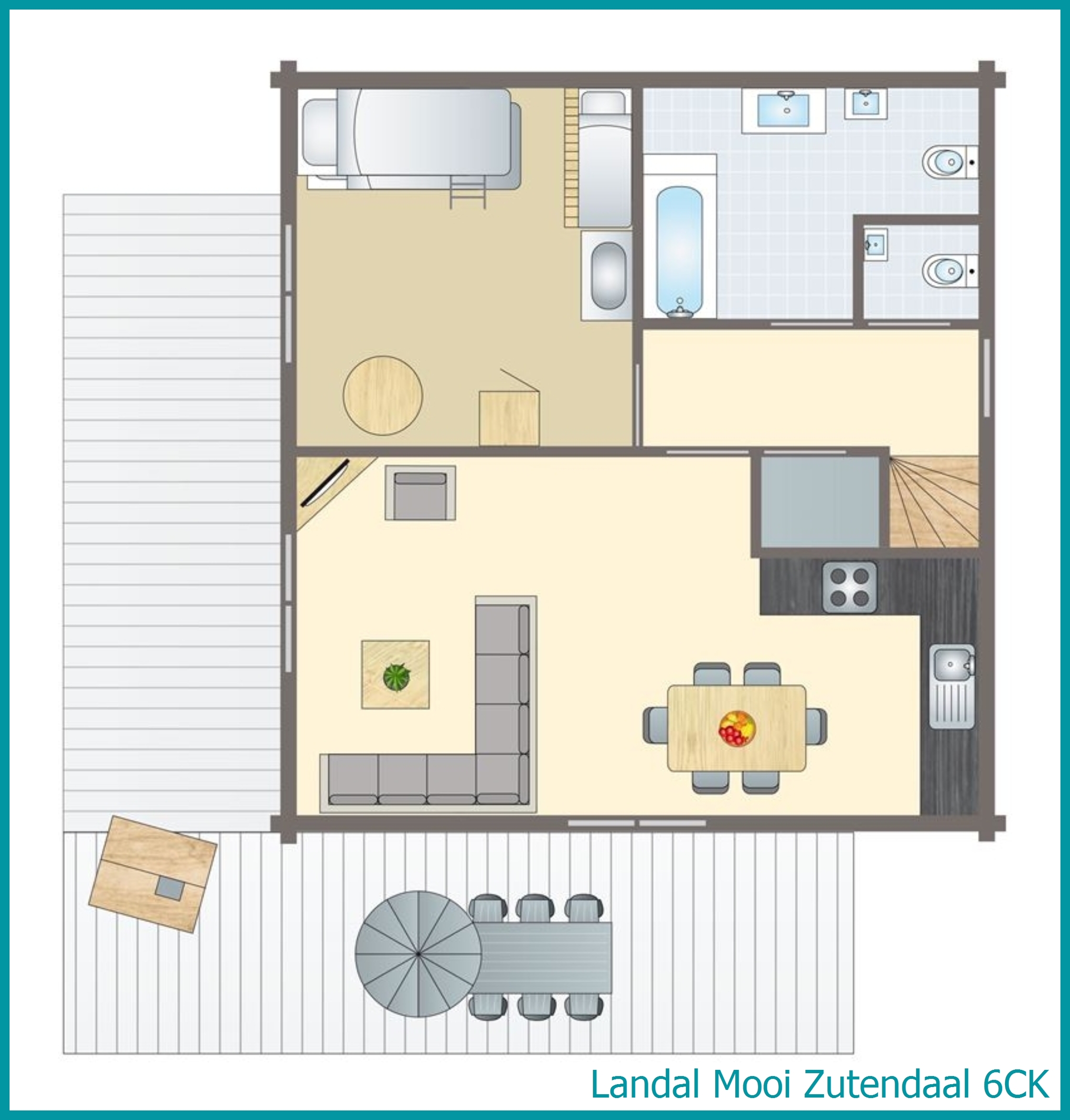 6-person children's bungalow 6CK at Mooi Zutendaal