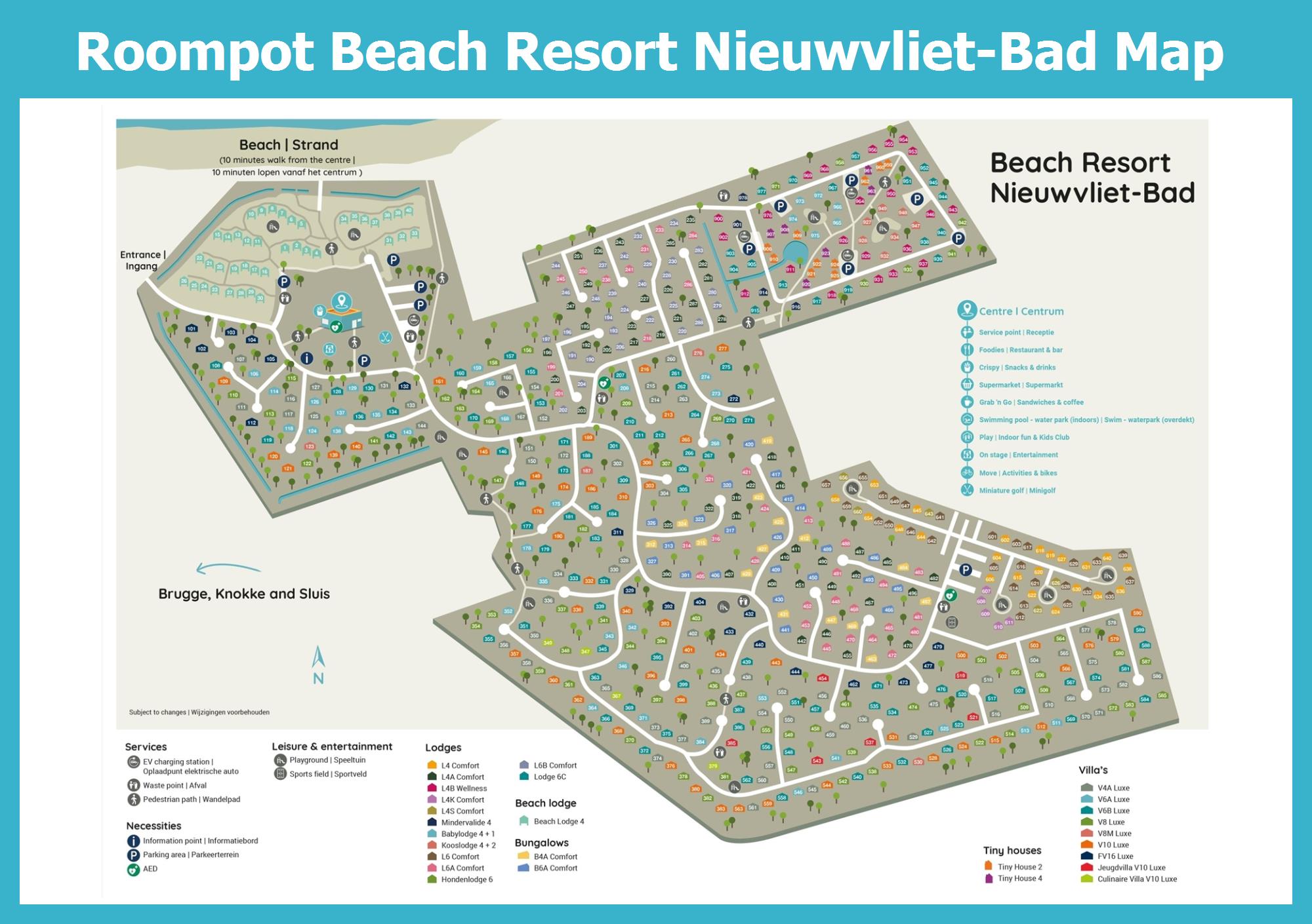 Map Roompot Beach Resort Nieuwvliet-Bad