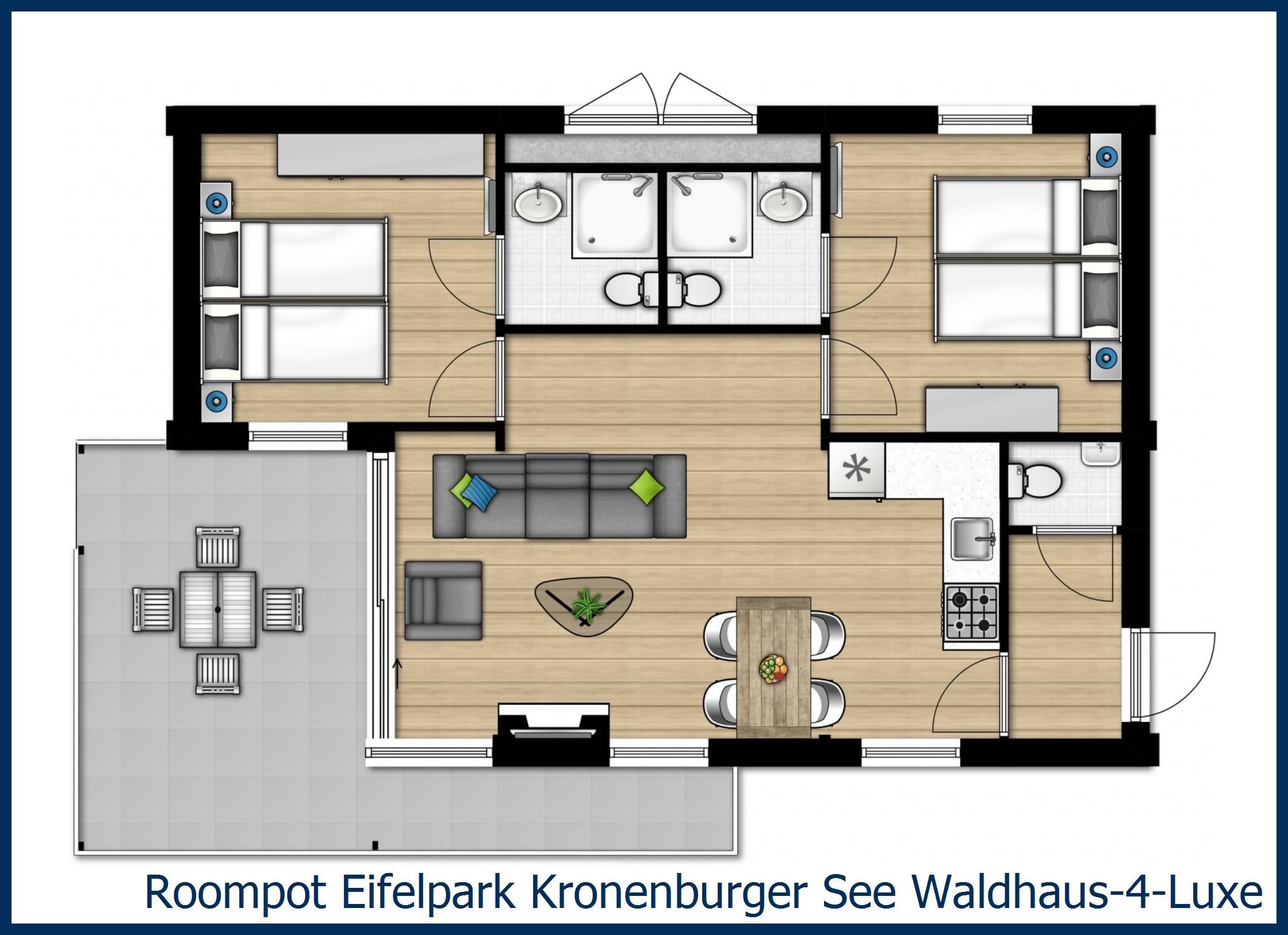 Bungalow Waldhaus-4-Luxe at Eifelpark Kronenburger See