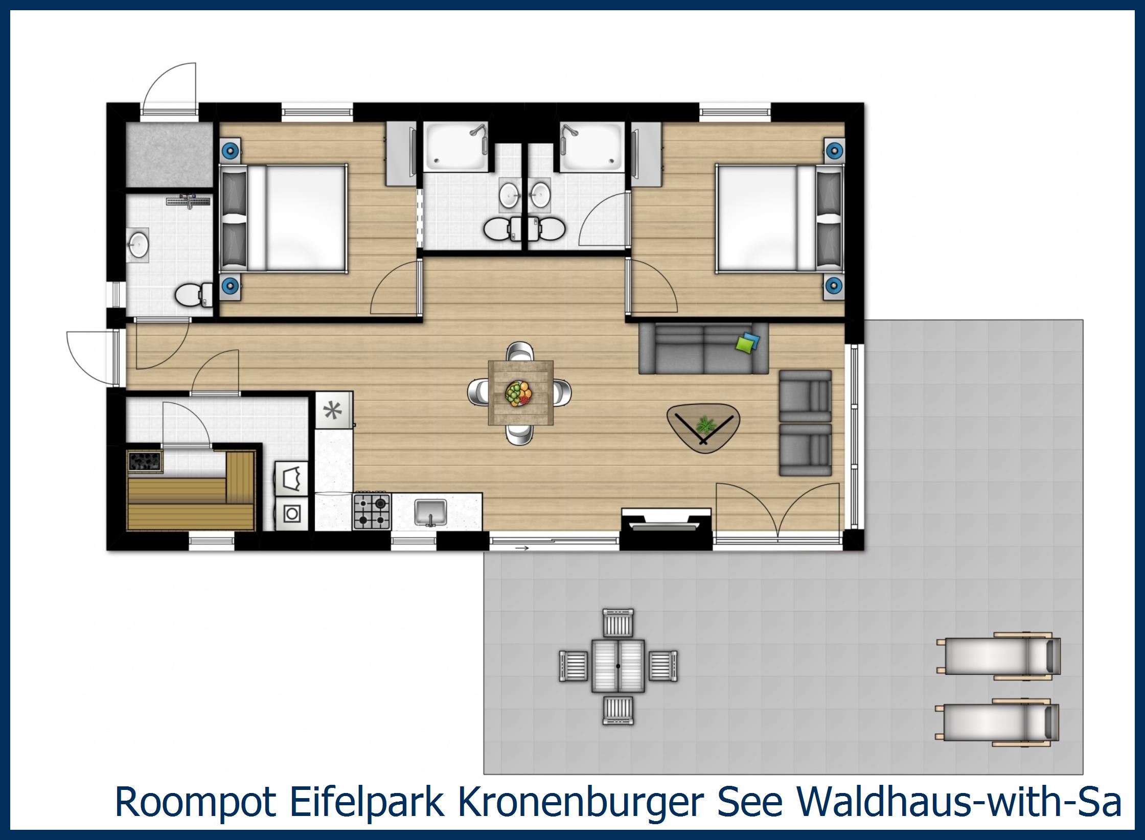 Bungalow Waldhaus-with-Sauna-4-Luxe at Eifelpark Kronenburger See